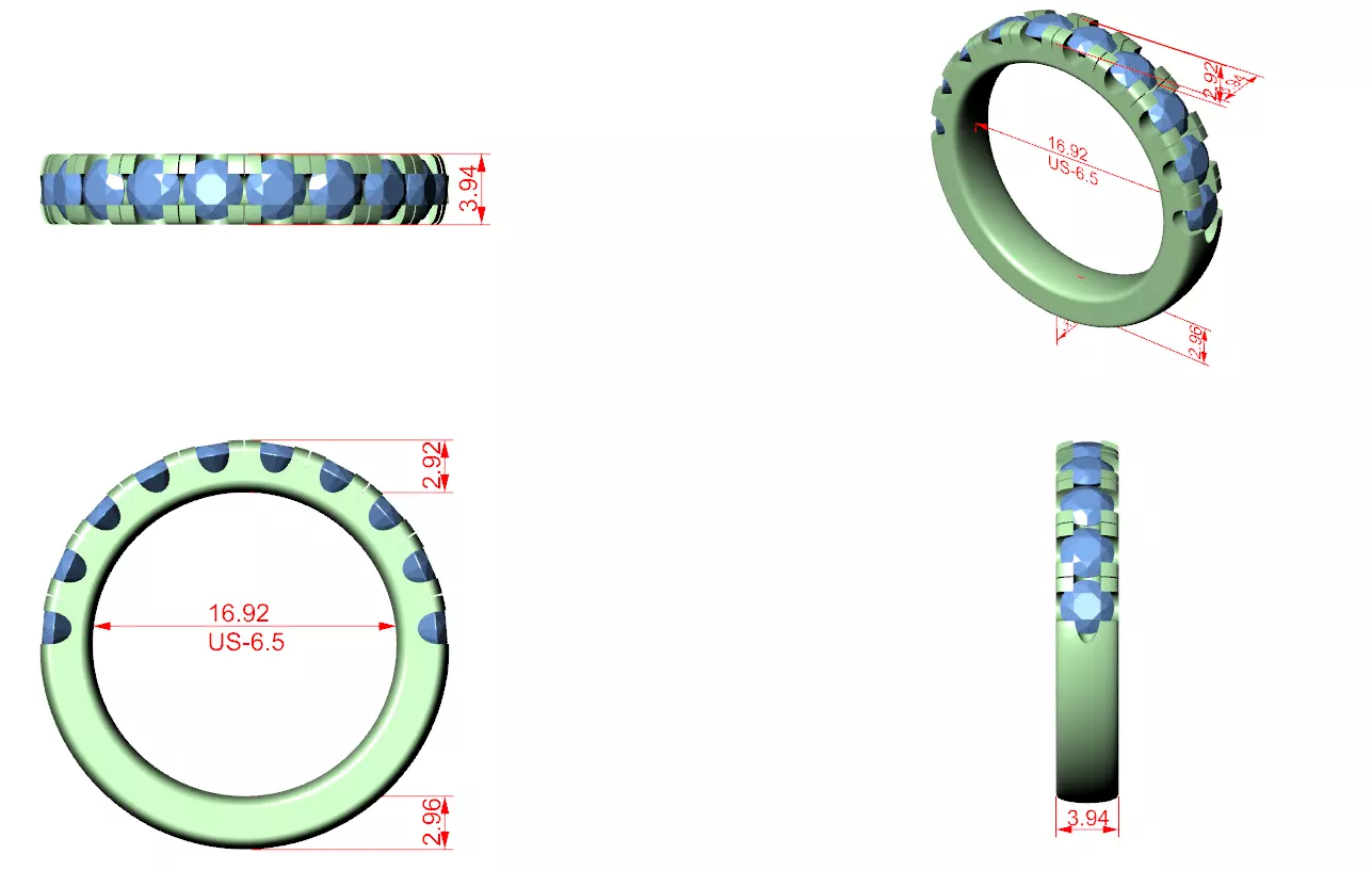 Eternity Band Ring 3dm stl renders animation details 3D print model_1
