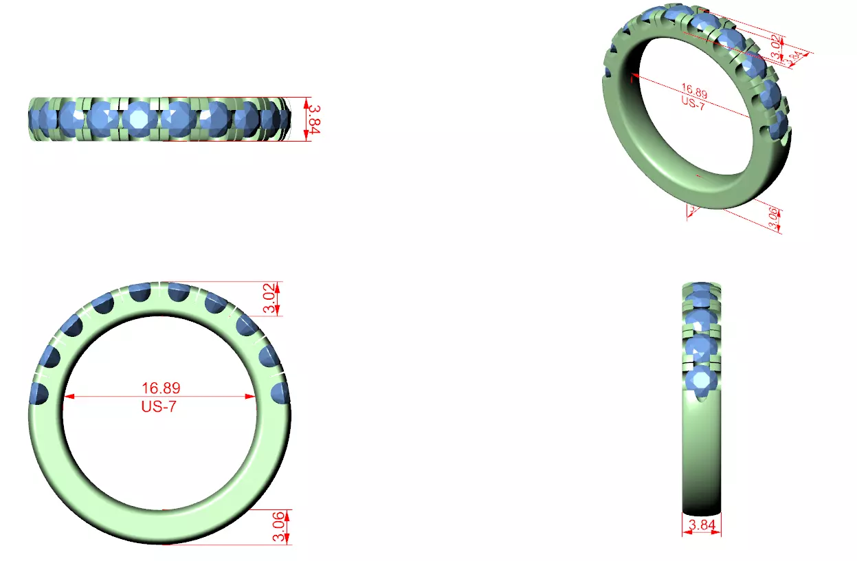 Eternity Band Ring 3dm stl renders animation details 3D print model_1