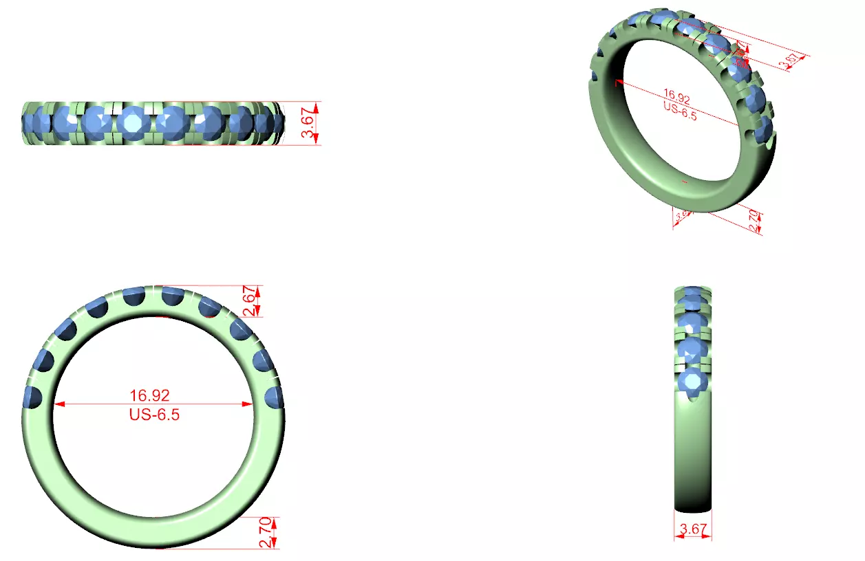 Eternity Band Ring 3dm stl renders animation details  3D print model_1