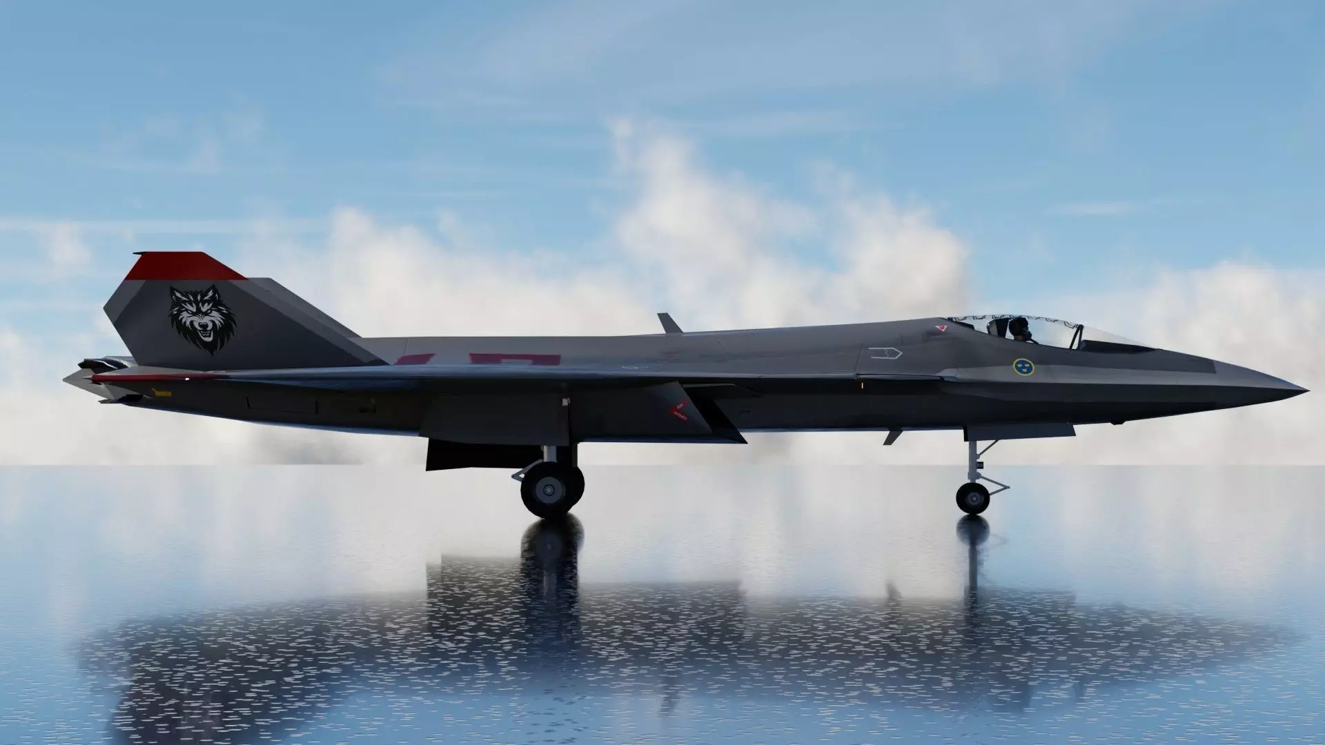 SAAB JAS-41 Fenrir Low-poly 3D model_7