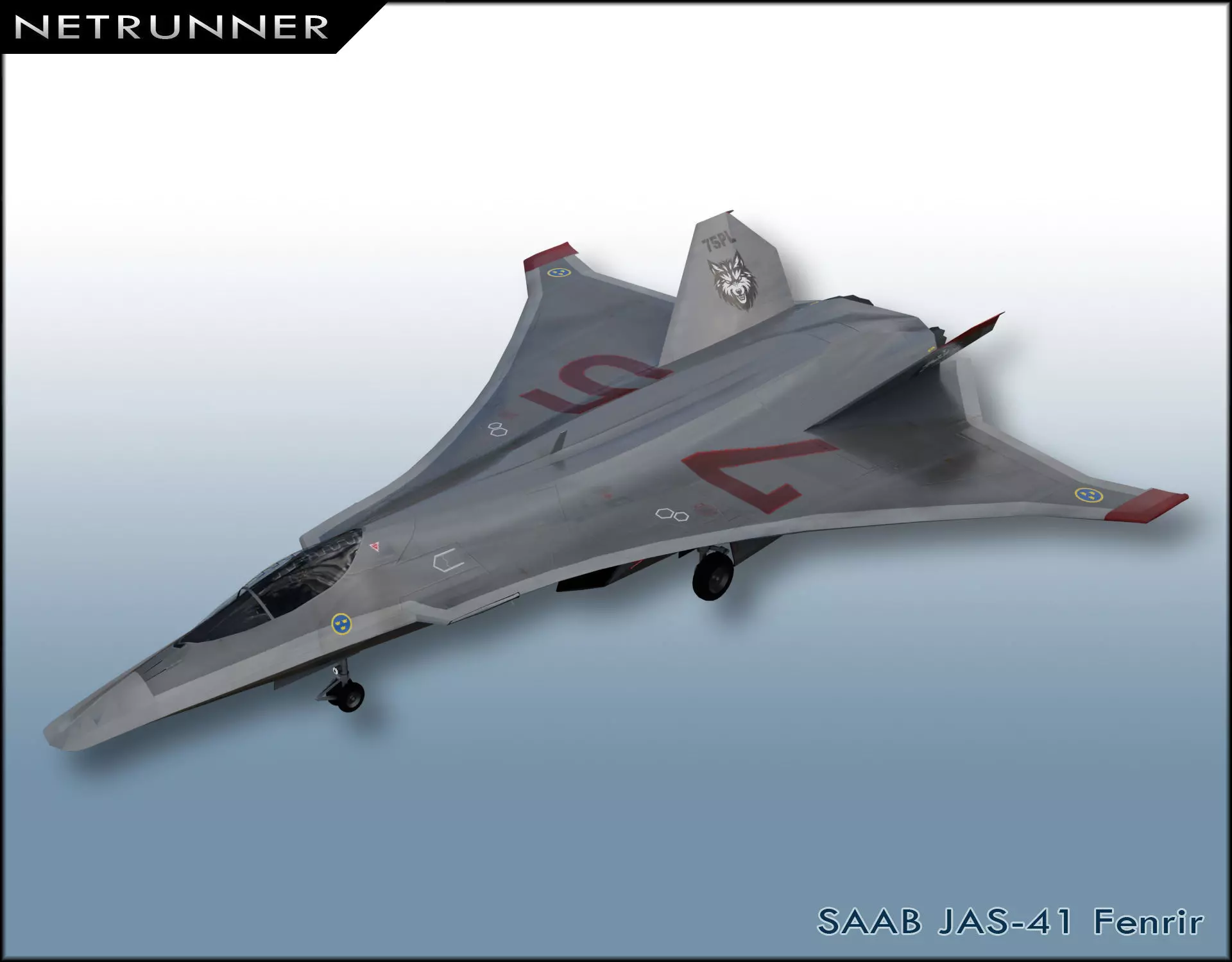 SAAB JAS-41 Fenrir Low-poly 3D model_0