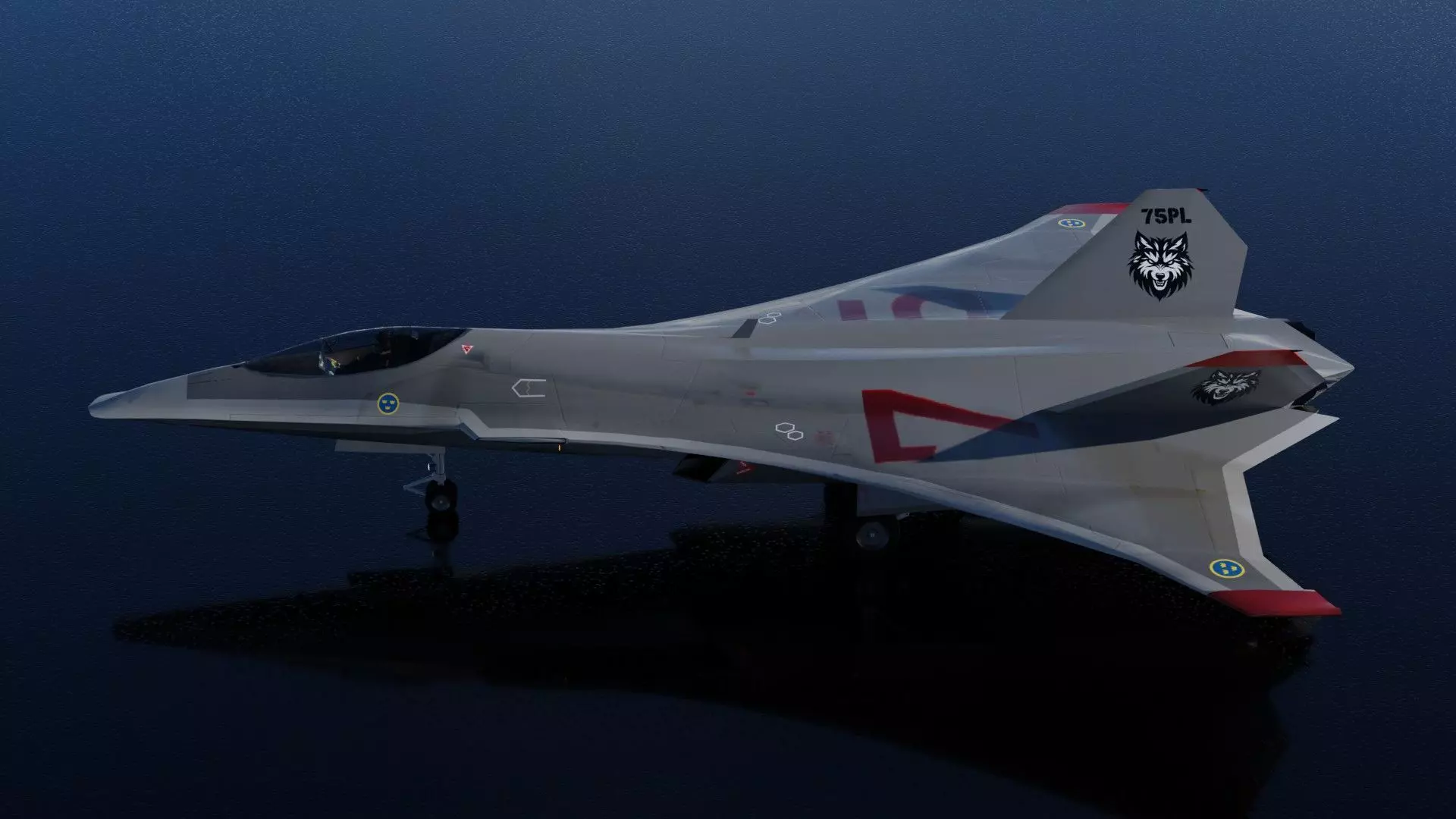 SAAB JAS-41 Fenrir Low-poly 3D model_1