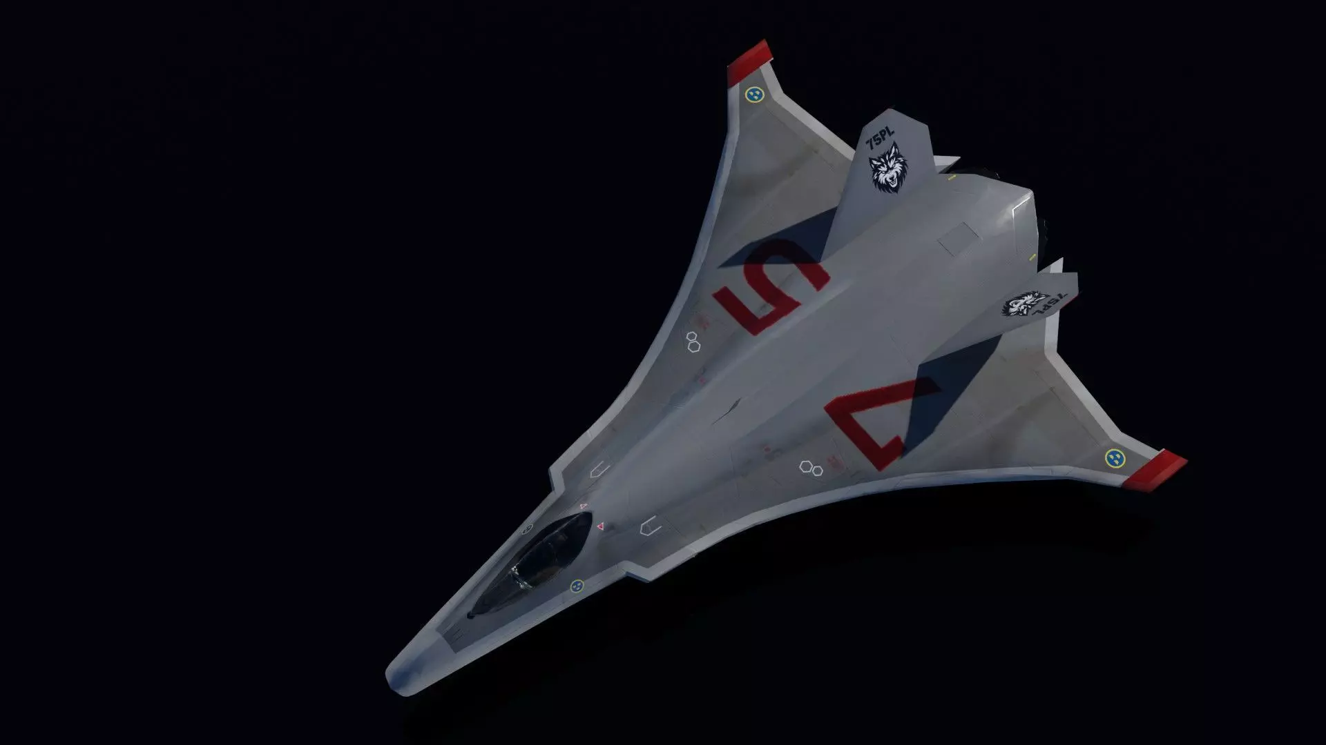 SAAB JAS-41 Fenrir Low-poly 3D model_8