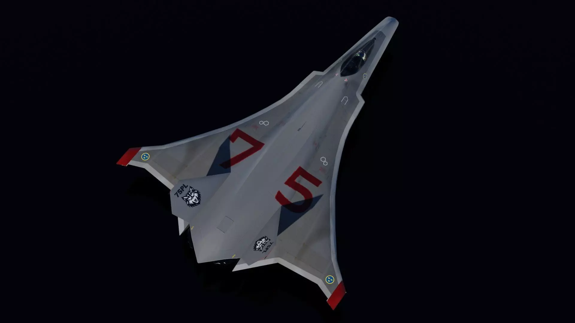 SAAB JAS-41 Fenrir Low-poly 3D model_5