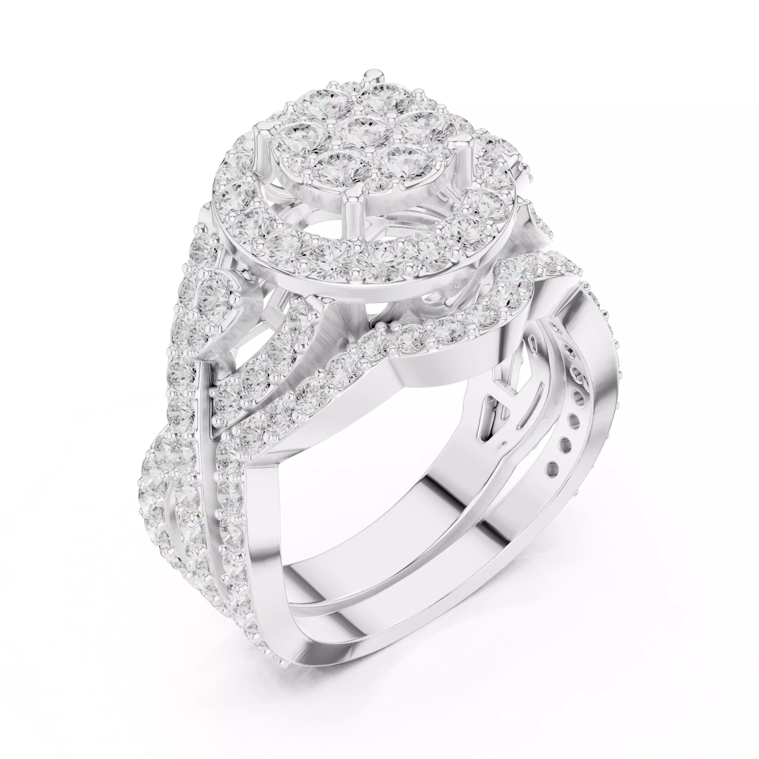 Diamond Ring 3dm stl renders animation videos details  3D print model_7