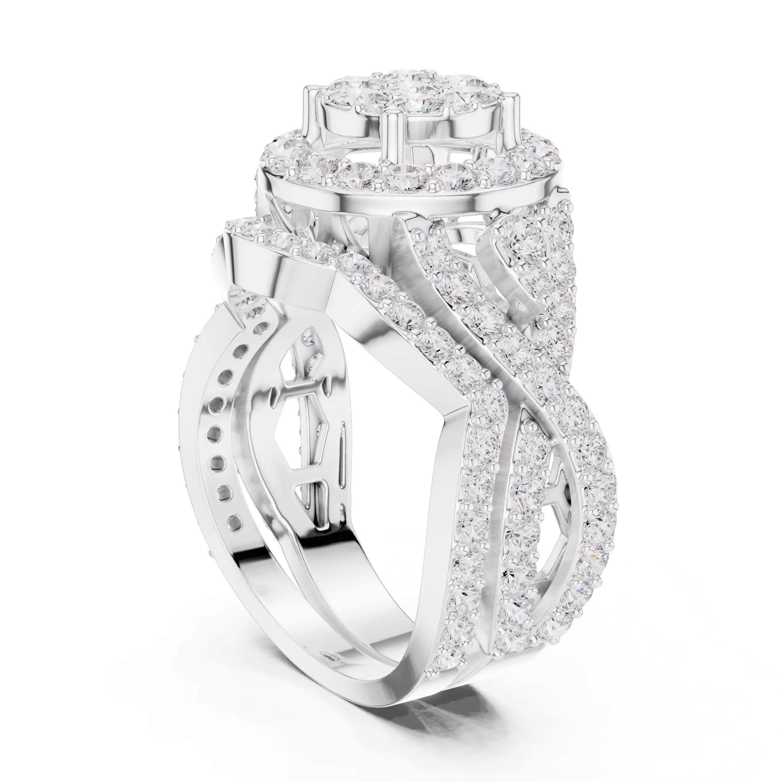 Diamond Ring 3dm stl renders animation videos details  3D print model_6