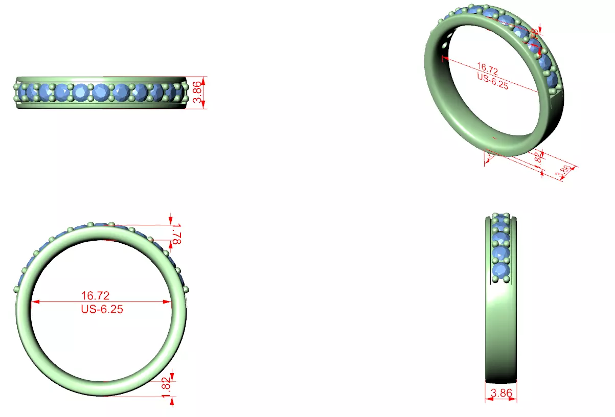Eternity Band Ring 3dm stl renders animation details 3D print model_1