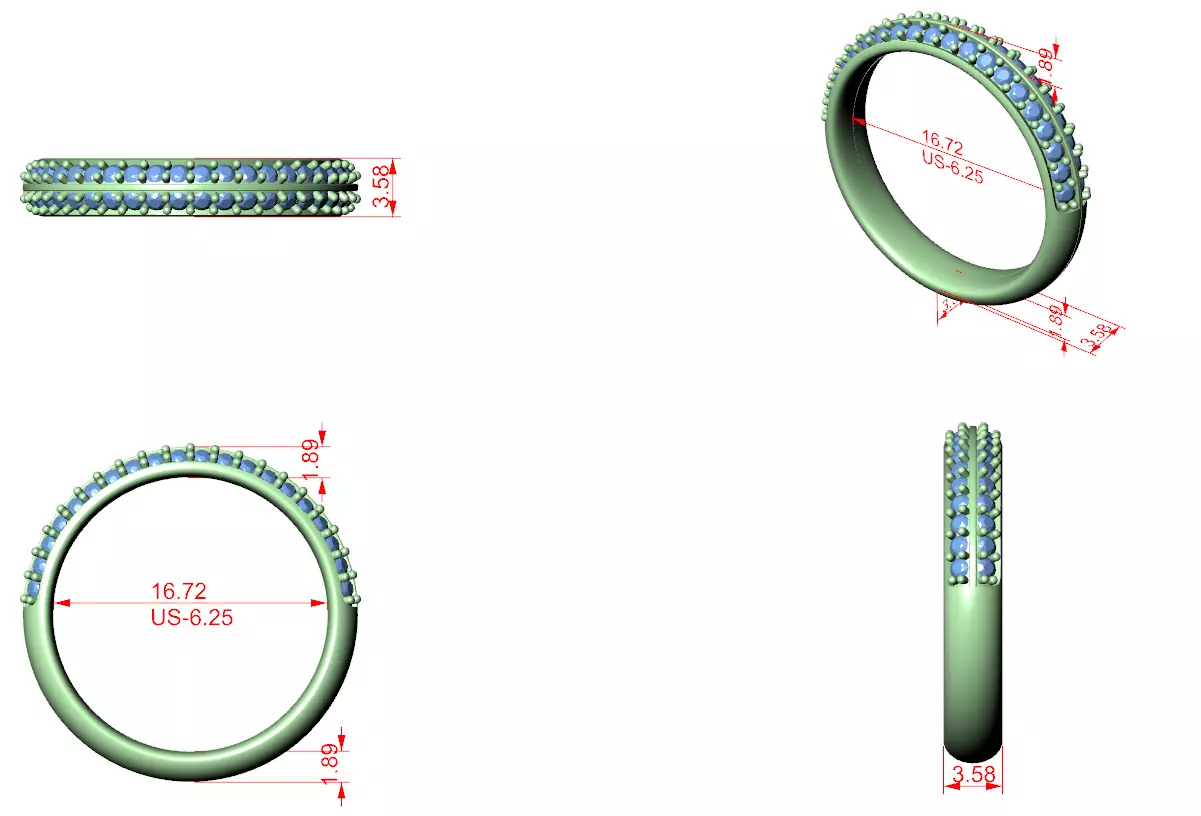Eternity Band Ring 3dm stl renders animation details 3D print model_1