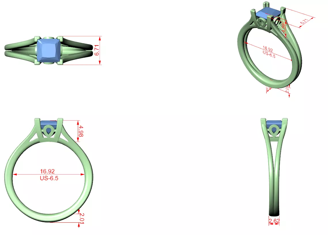 Solitaire Ring 3dm stl renders animation videos details 3D print model_1