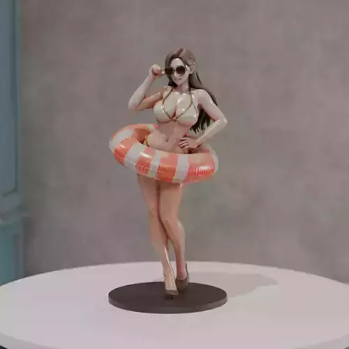 bikini pin up on the beach