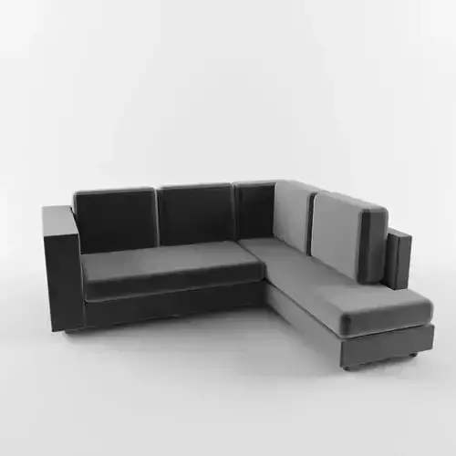 Low Poly Sofa Black