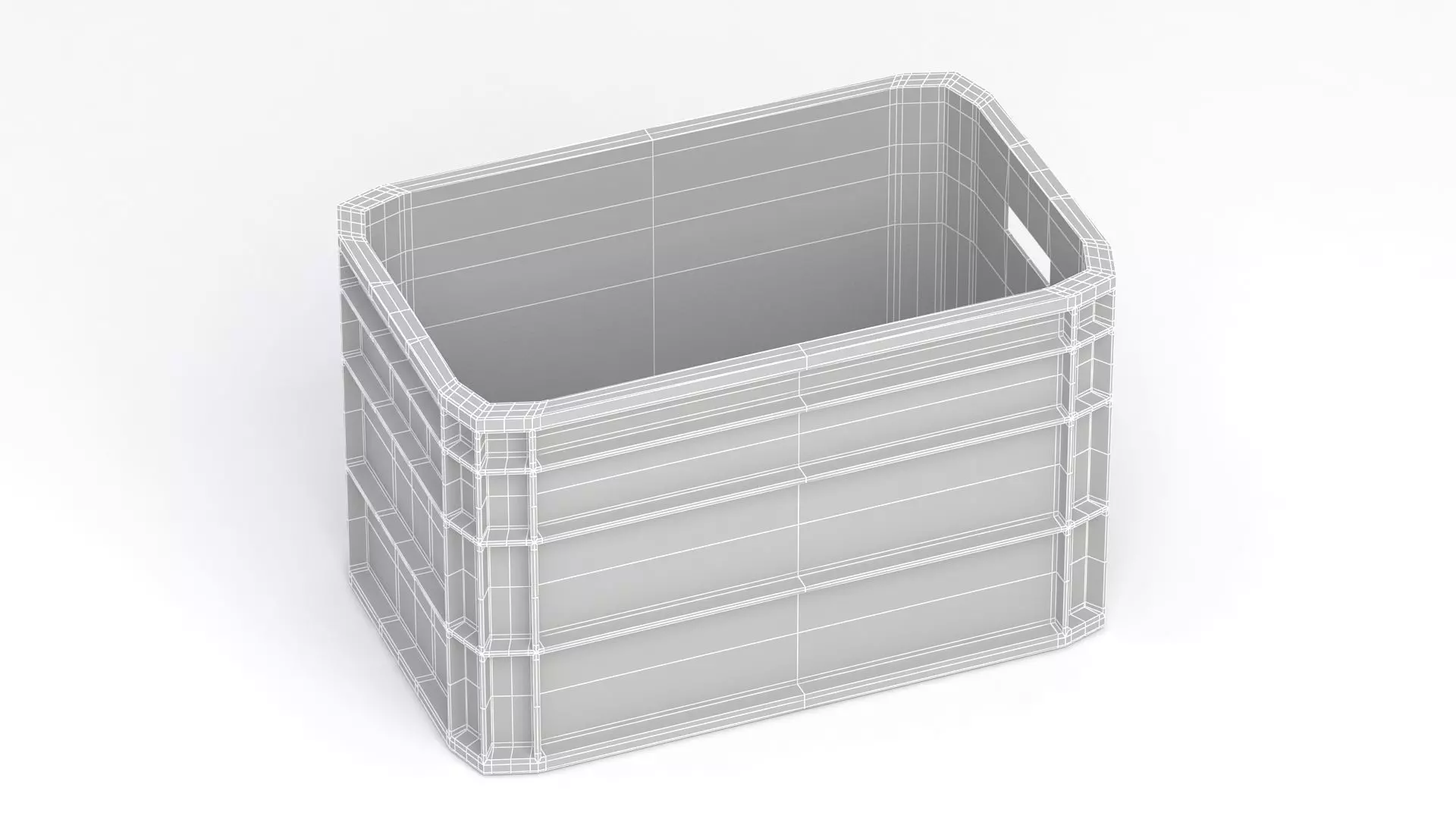 Portable Plastic Crate Black 3D model_8