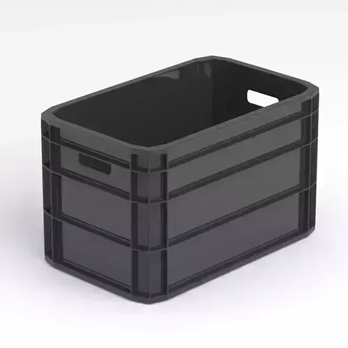 Portable Plastic Crate Black