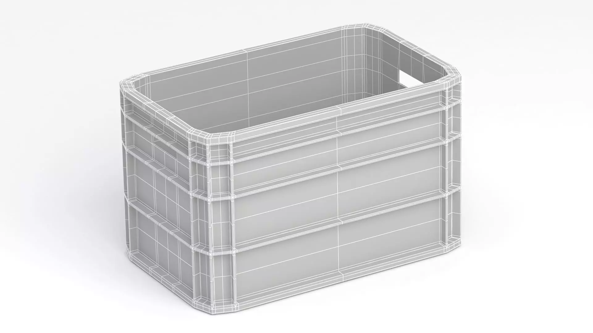 Portable Plastic Crate Green 3D model_9