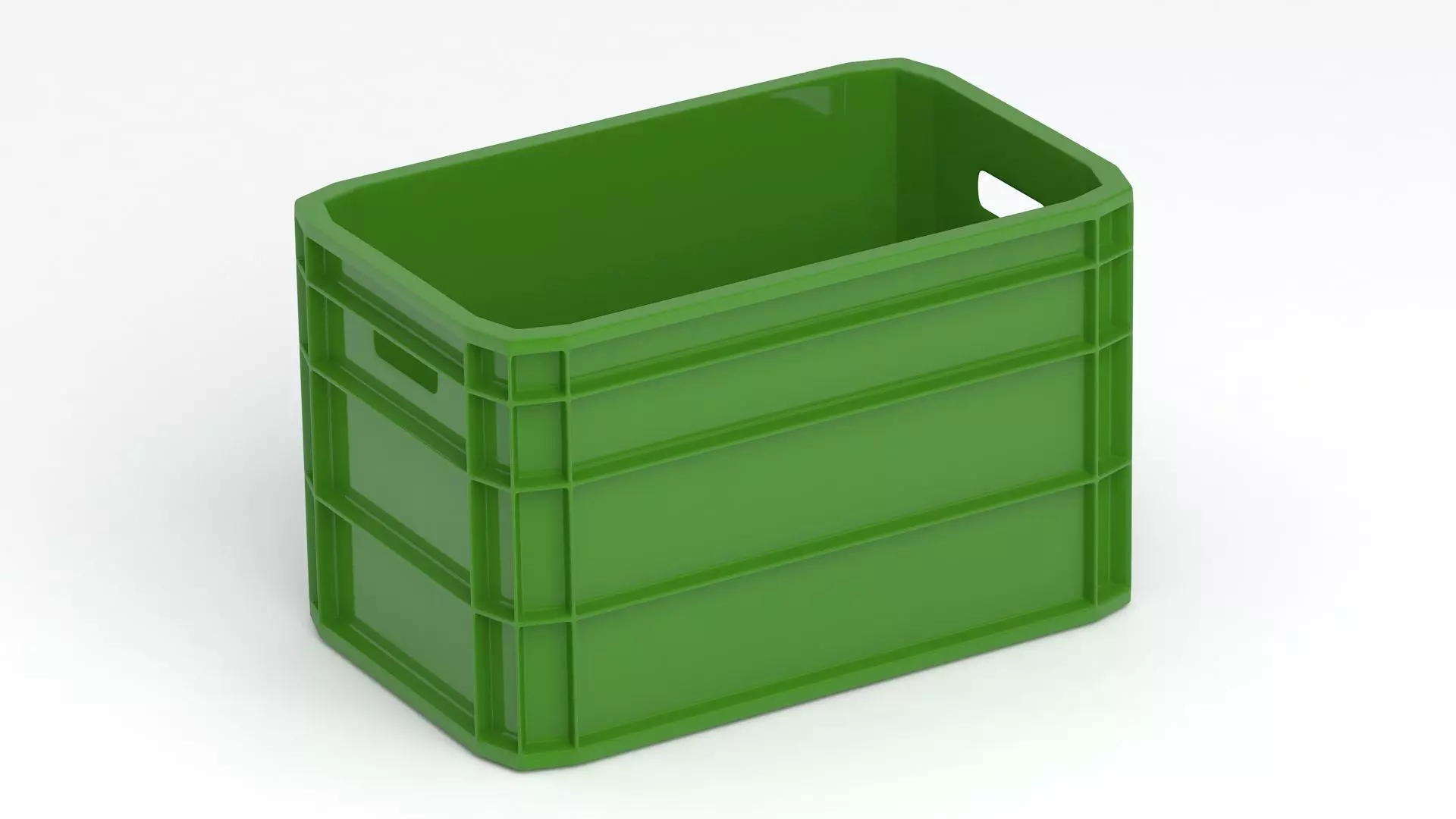 Portable Plastic Crate Green 3D model_4