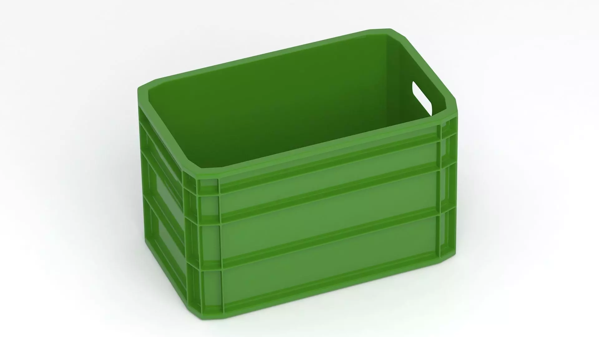 Portable Plastic Crate Green 3D model_3