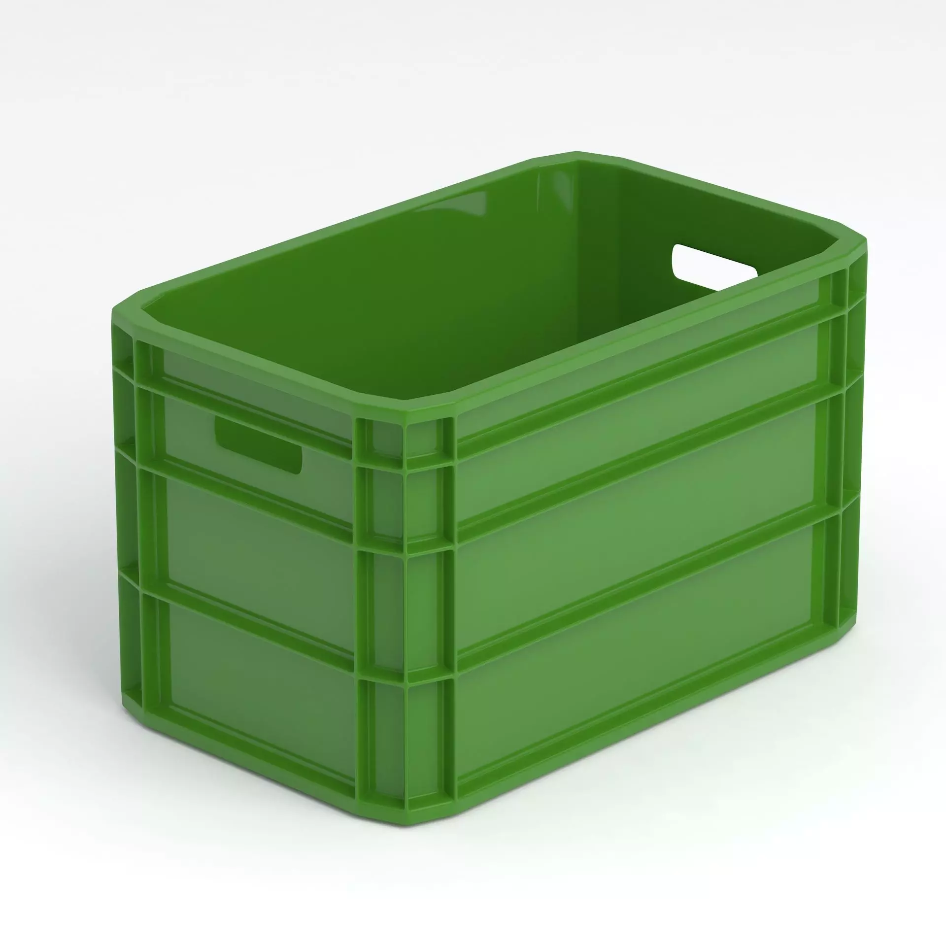 Portable Plastic Crate Green 3D model_0