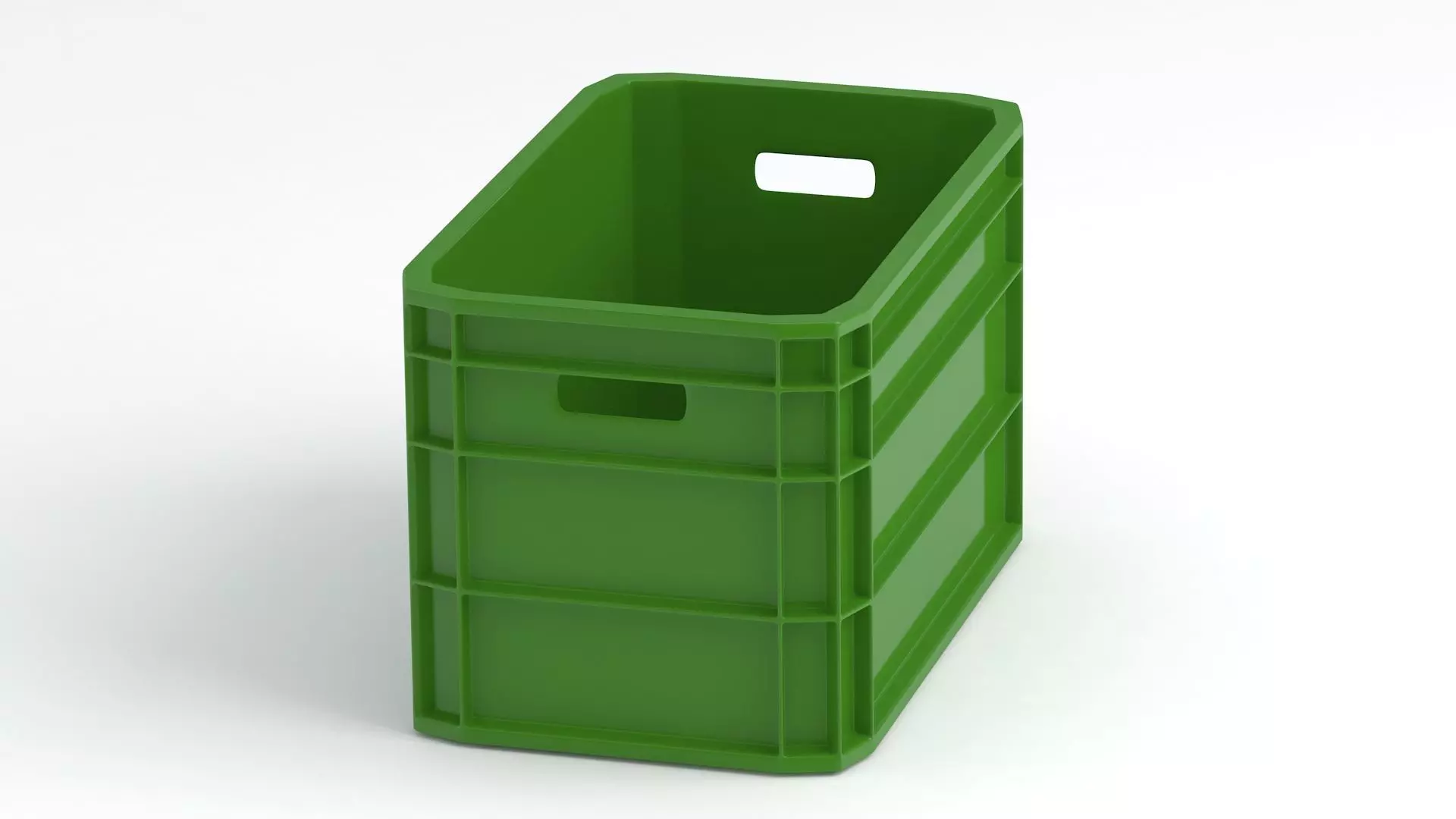 Portable Plastic Crate Green 3D model_5