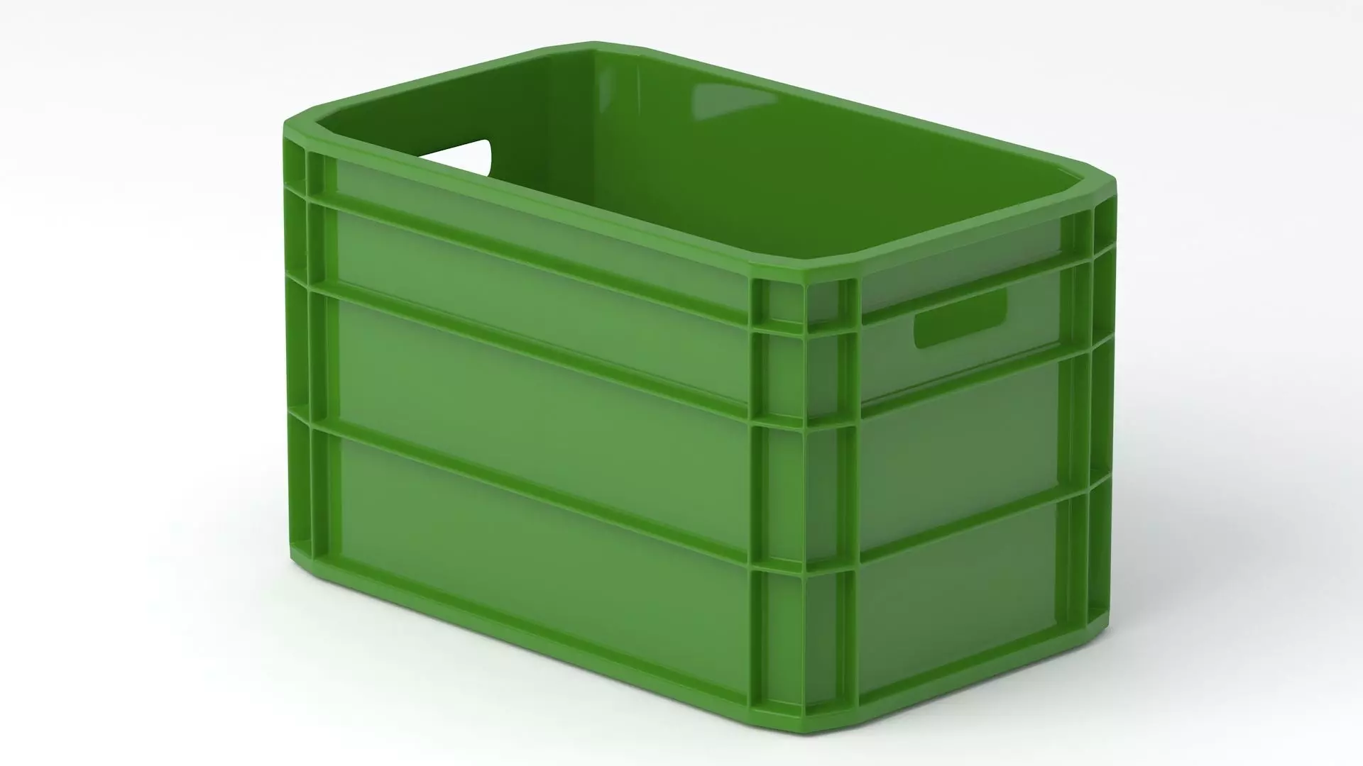 Portable Plastic Crate Green 3D model_2