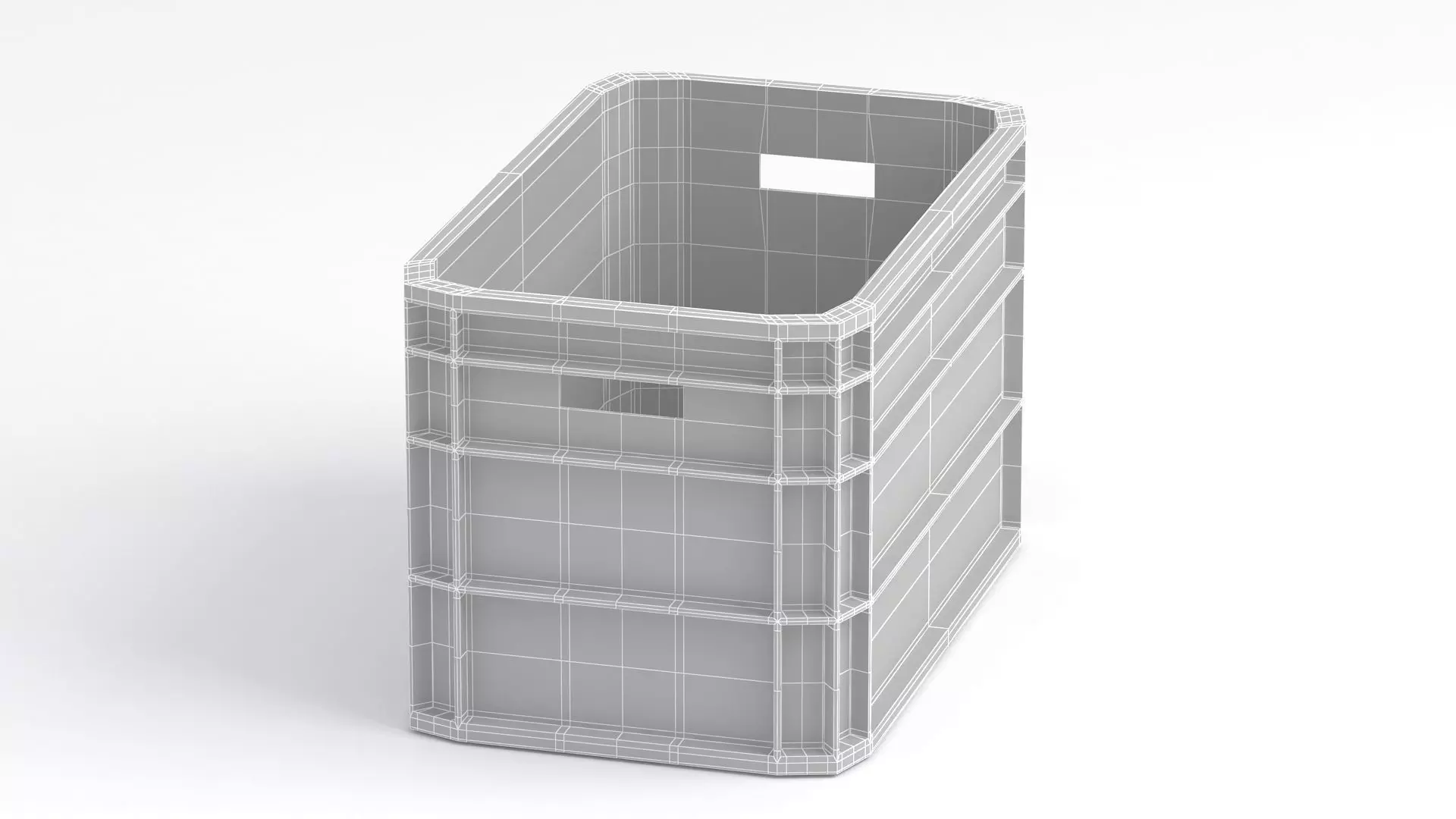 Portable Plastic Crate Green 3D model_10