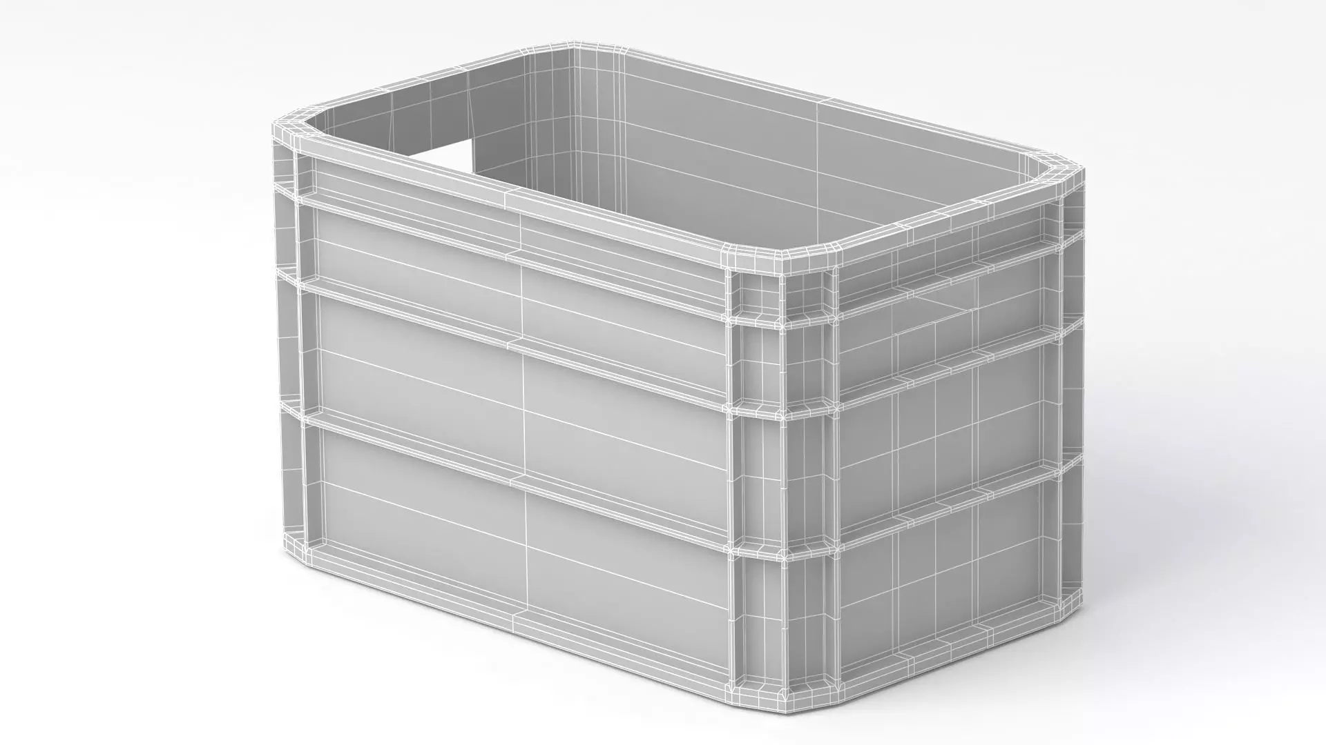 Portable Plastic Crate Green 3D model_7