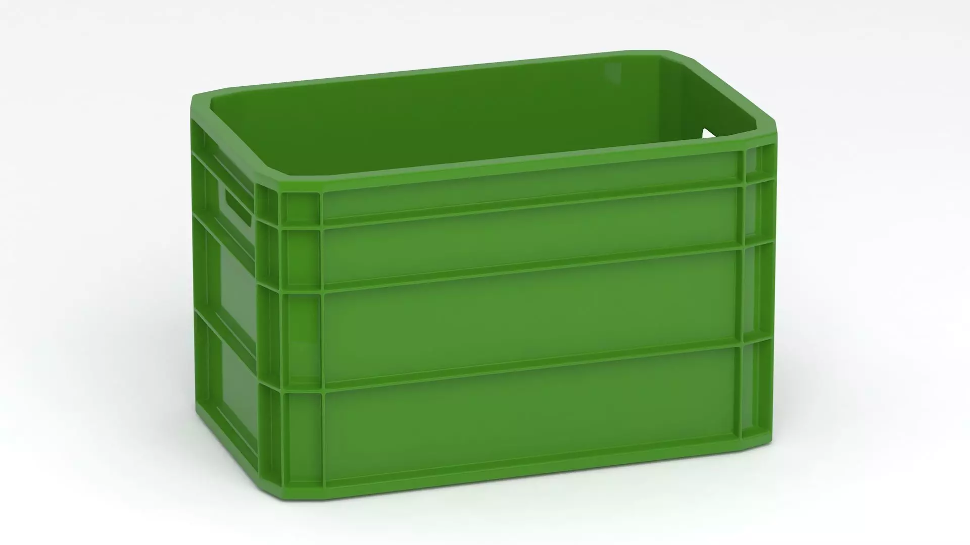 Portable Plastic Crate Green 3D model_1