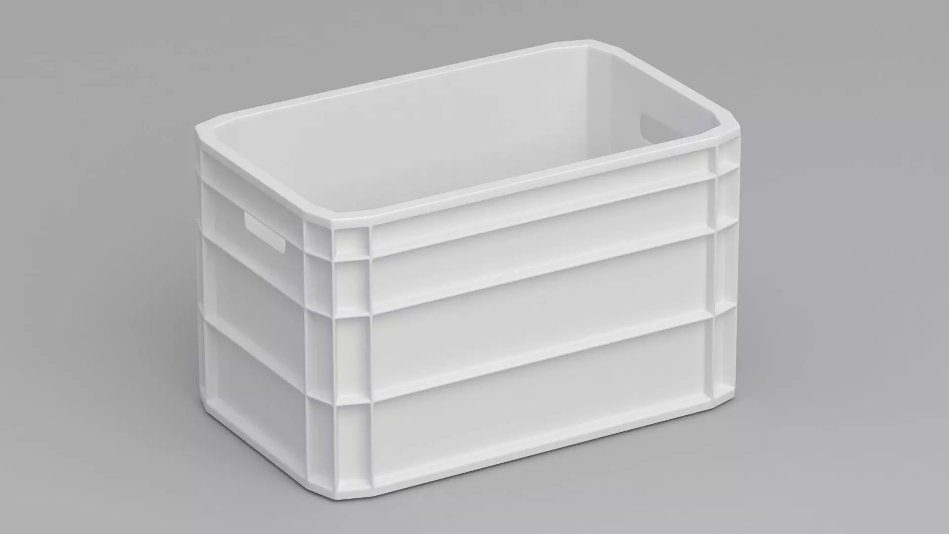 Portable Plastic Crate white 3D model_4