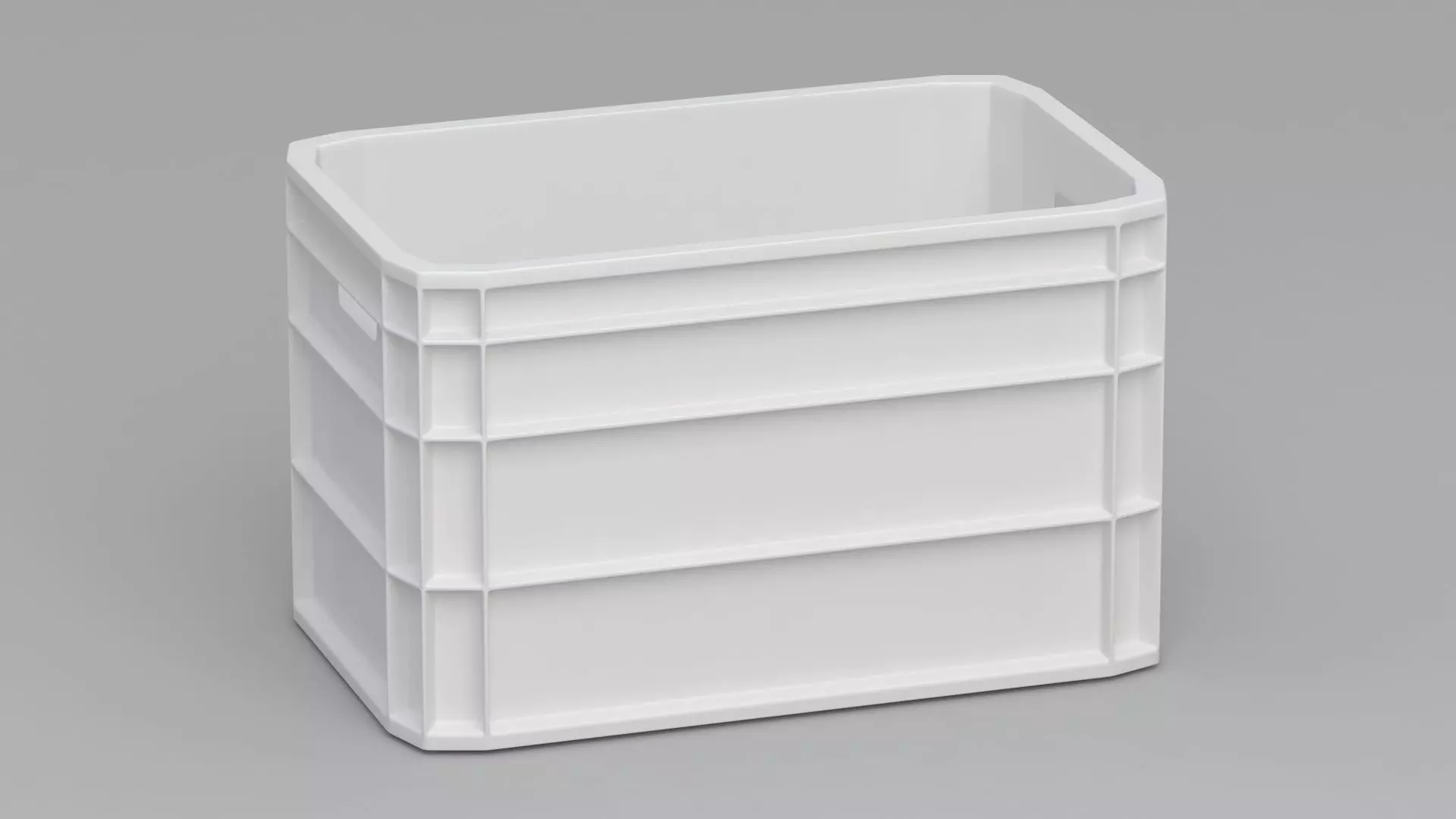 Portable Plastic Crate white 3D model_1