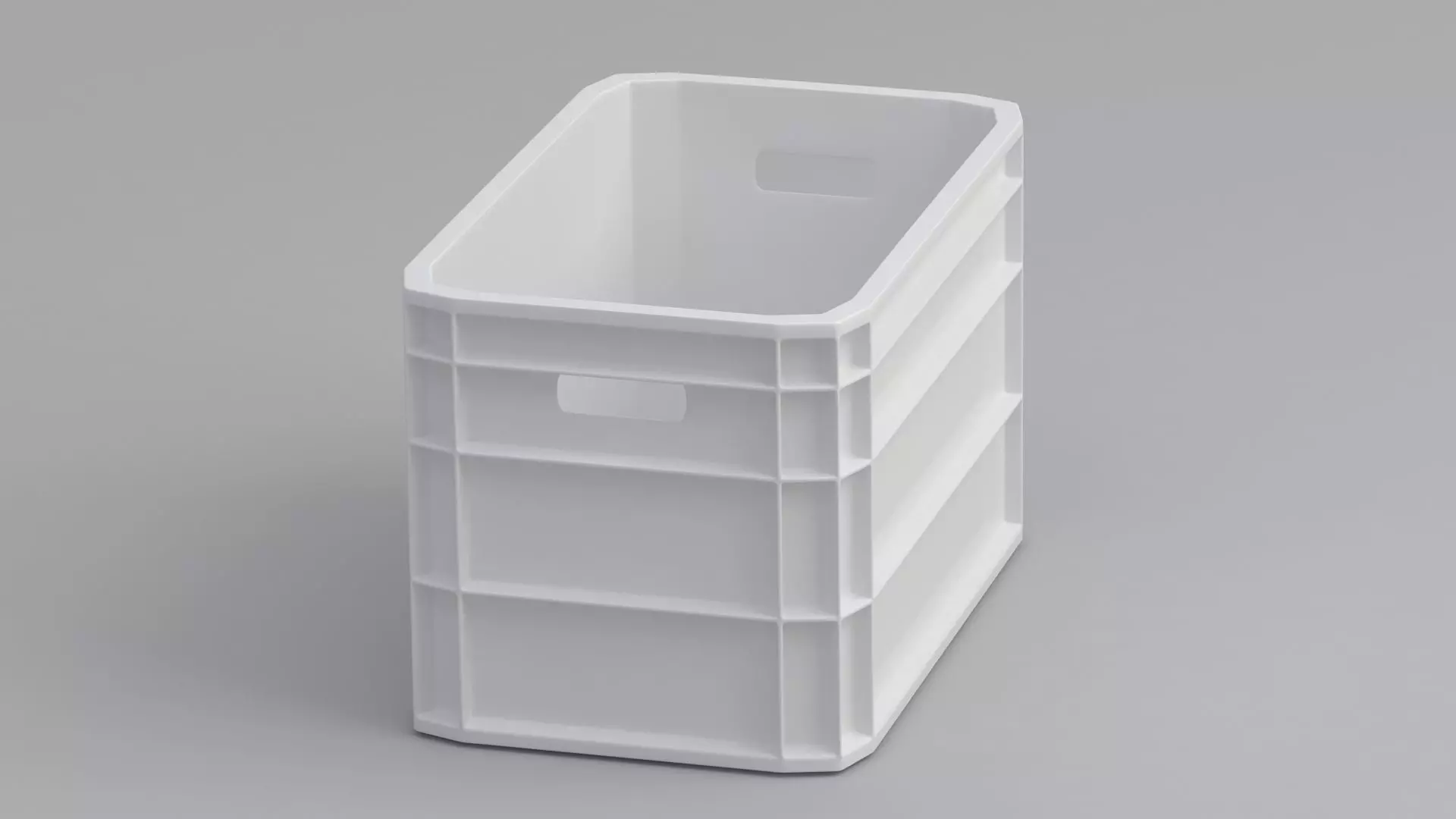 Portable Plastic Crate white 3D model_5