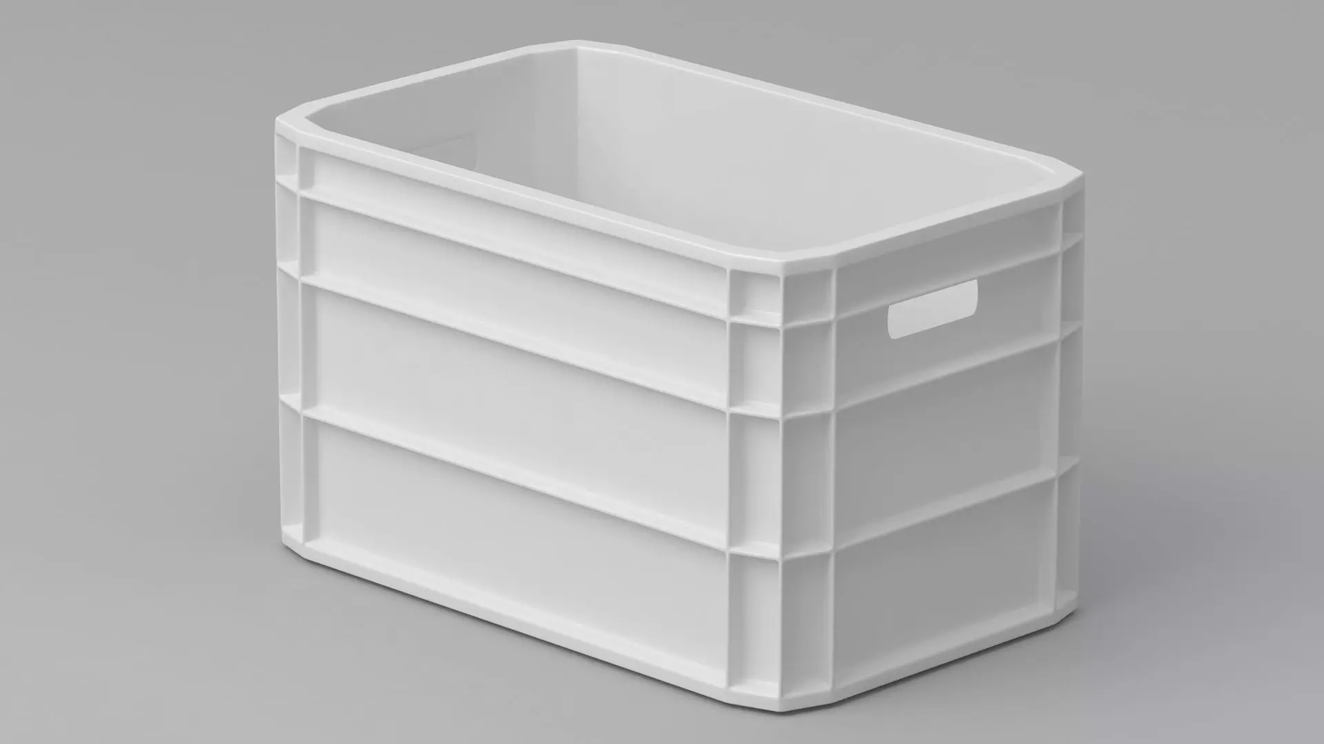 Portable Plastic Crate white 3D model_2