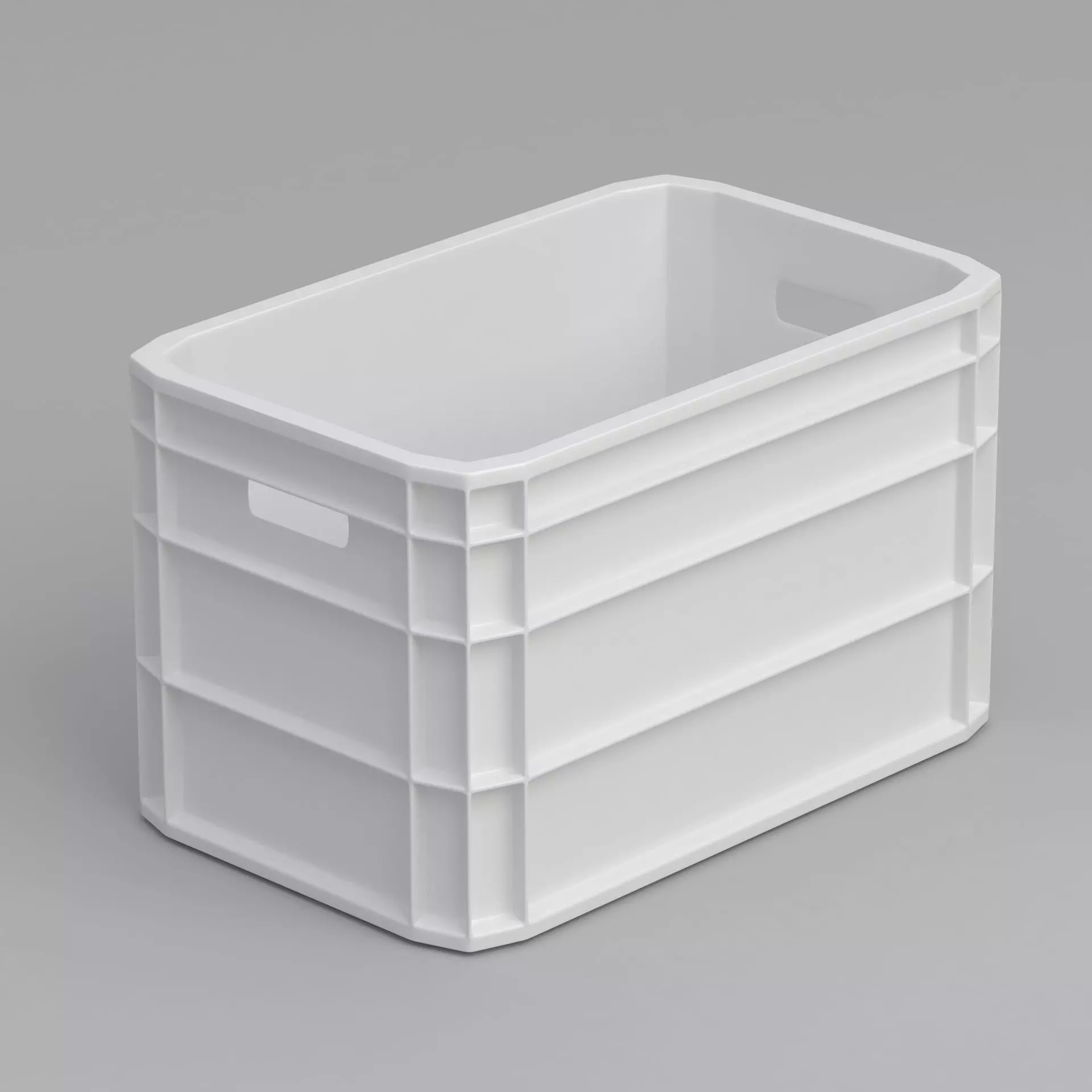 Portable Plastic Crate white 3D model_0