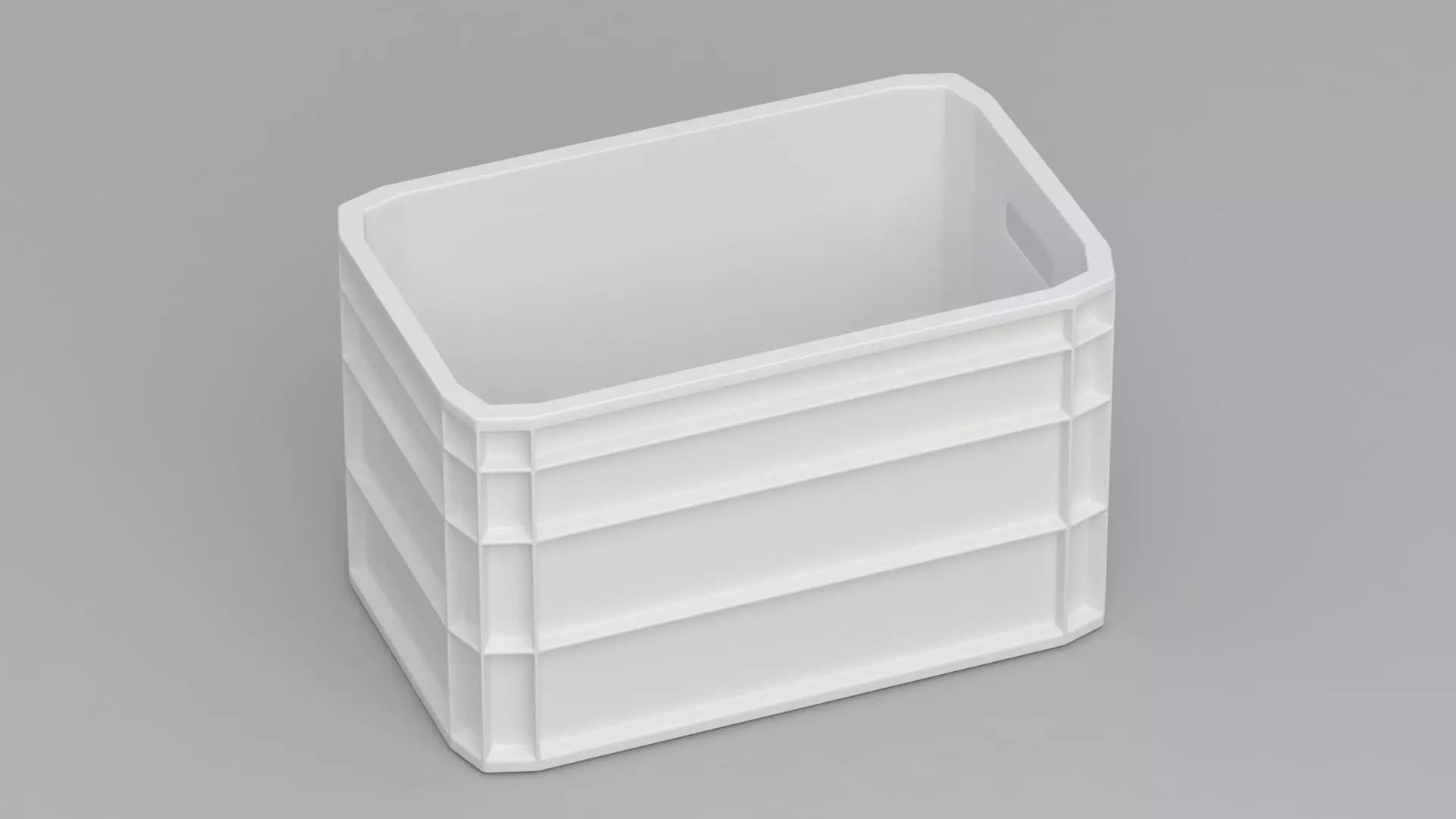 Portable Plastic Crate white 3D model_3