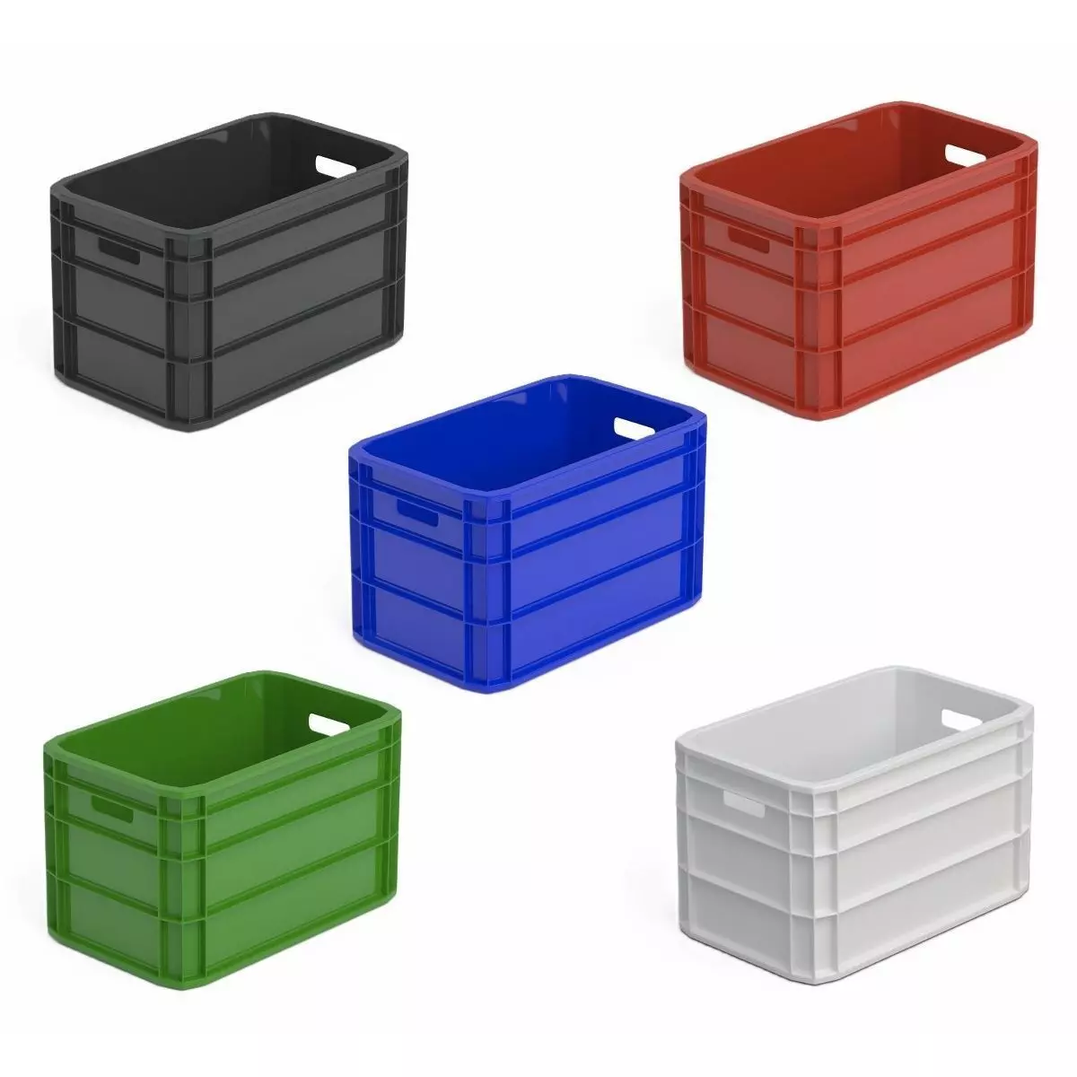 Portable Plastic Crate Collection 3D Model Pack