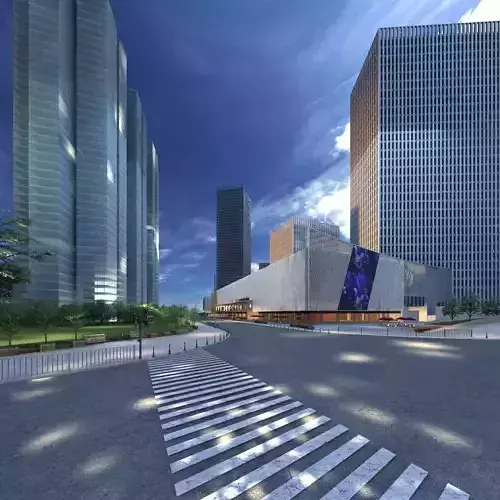 Shopping Mall and City Center Block