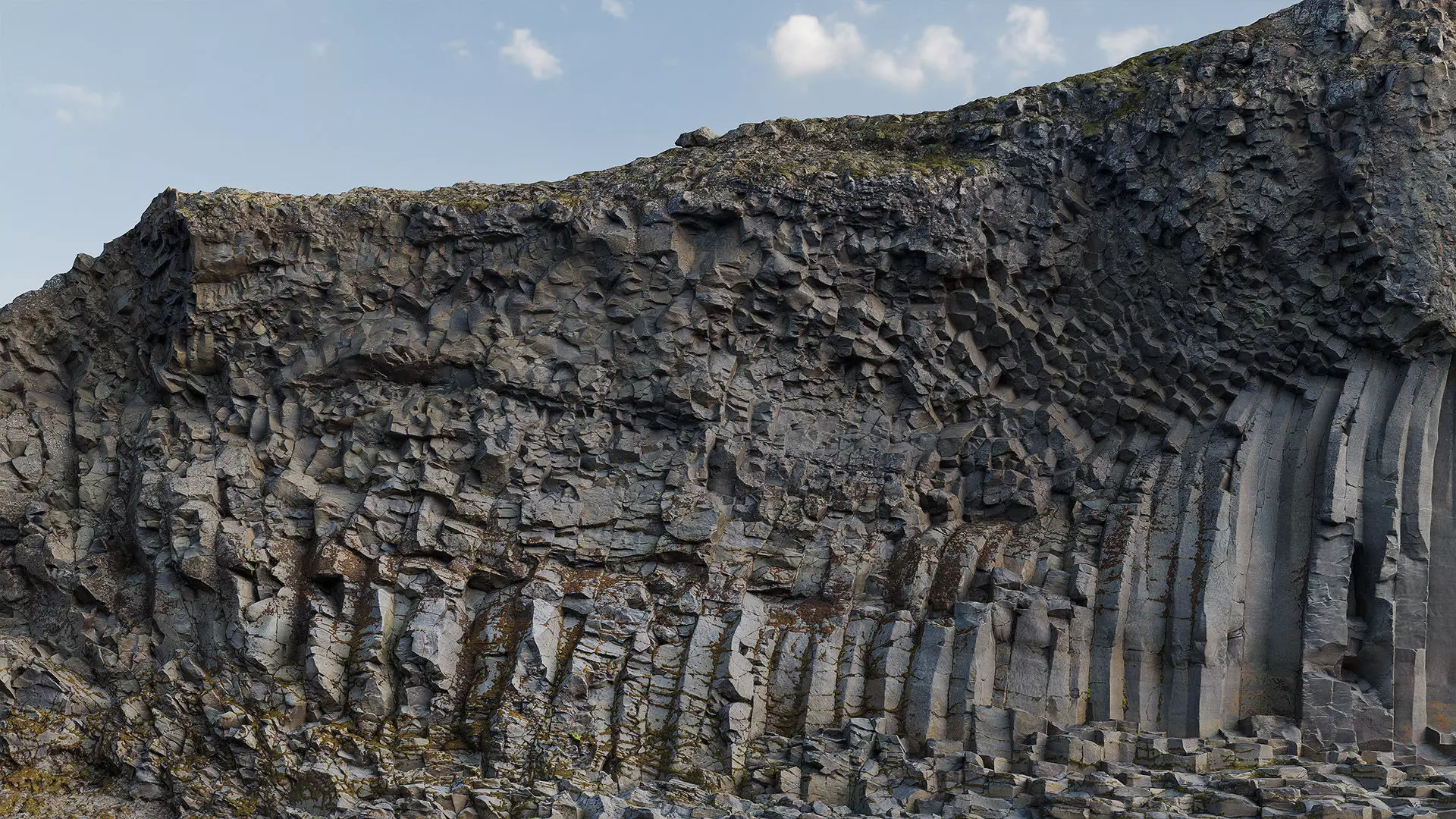 Basalt Cliff Rock Scan B Low-poly 3D model_13