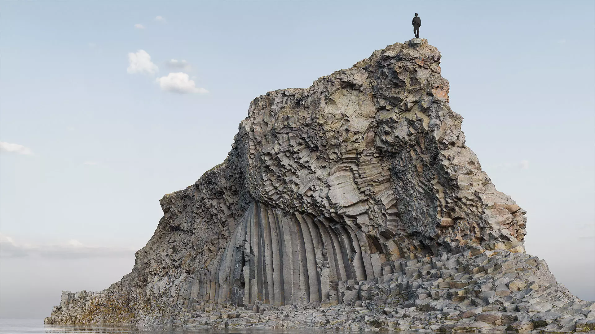 Basalt Cliff Rock Scan B Low-poly 3D model_1