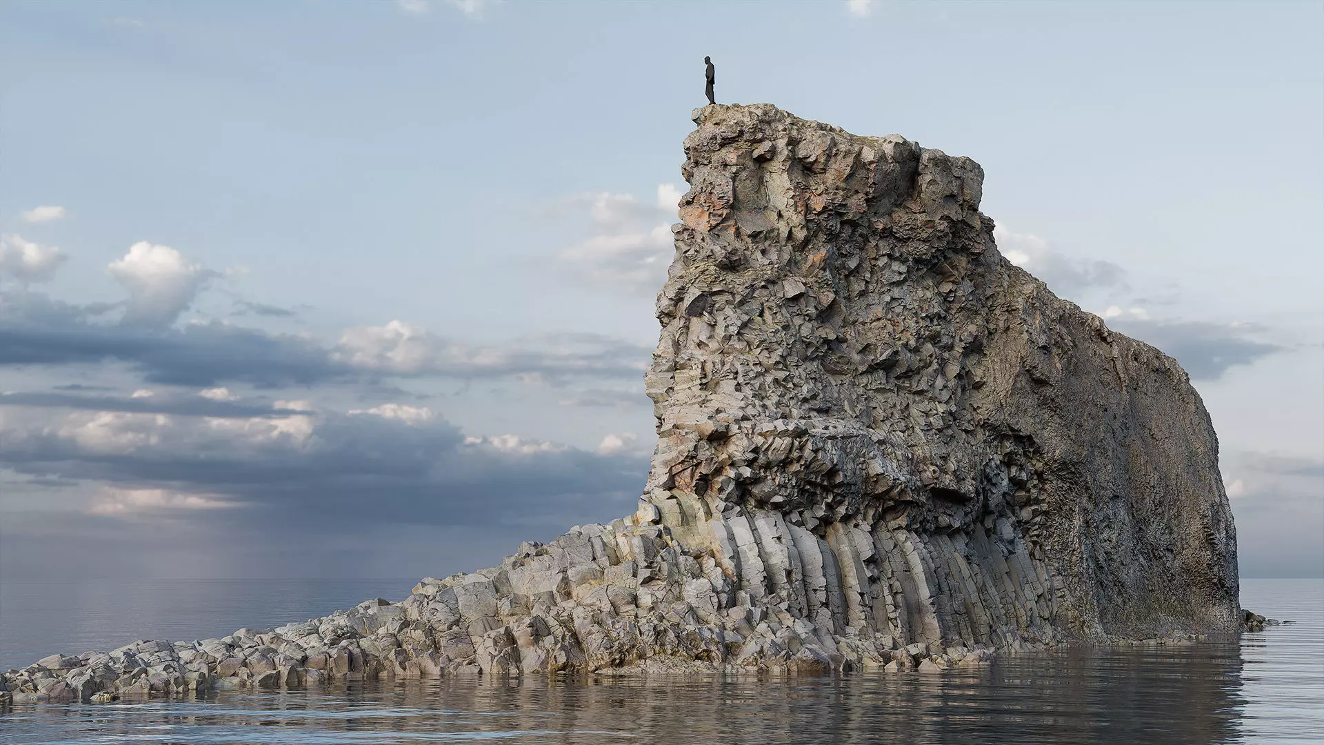 Basalt Cliff Rock Scan B Low-poly 3D model_7