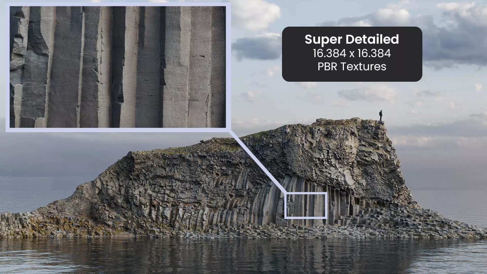 Basalt Cliff Rock Scan B Low-poly 3D model_3
