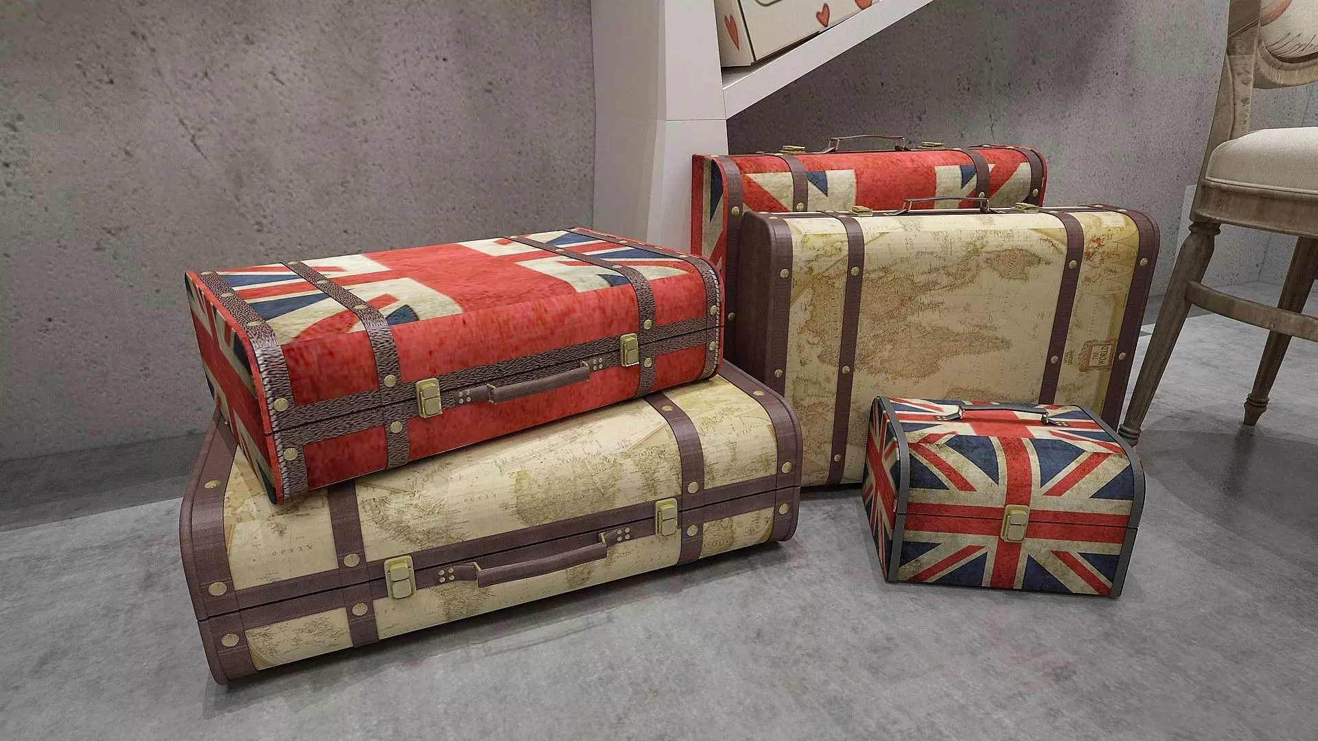 Vintage Restaurant Hall 3D model_11