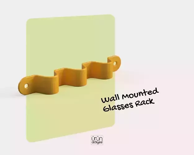 Wall-Mounted Glasses Rack - 3D Print Model