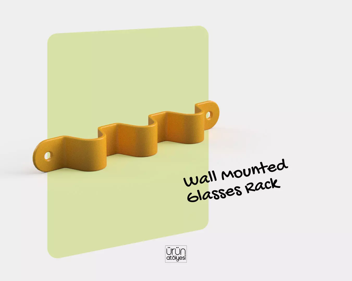 Wall-Mounted Glasses Rack - 3D Print Model Free 3D print model_0
