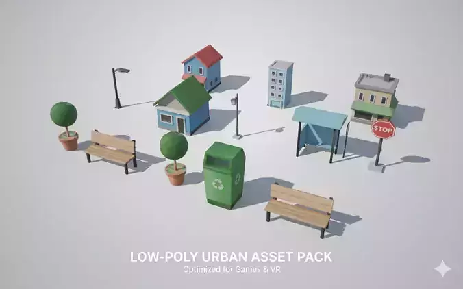 Low Poly City Pack - Stylized Urban Assets
