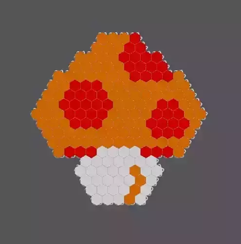 Retro Super Mario Mushroom NASA Fabric