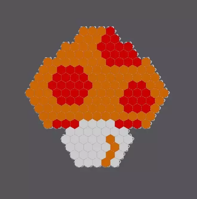 Retro Super Mario Mushroom NASA Fabric 3D print model