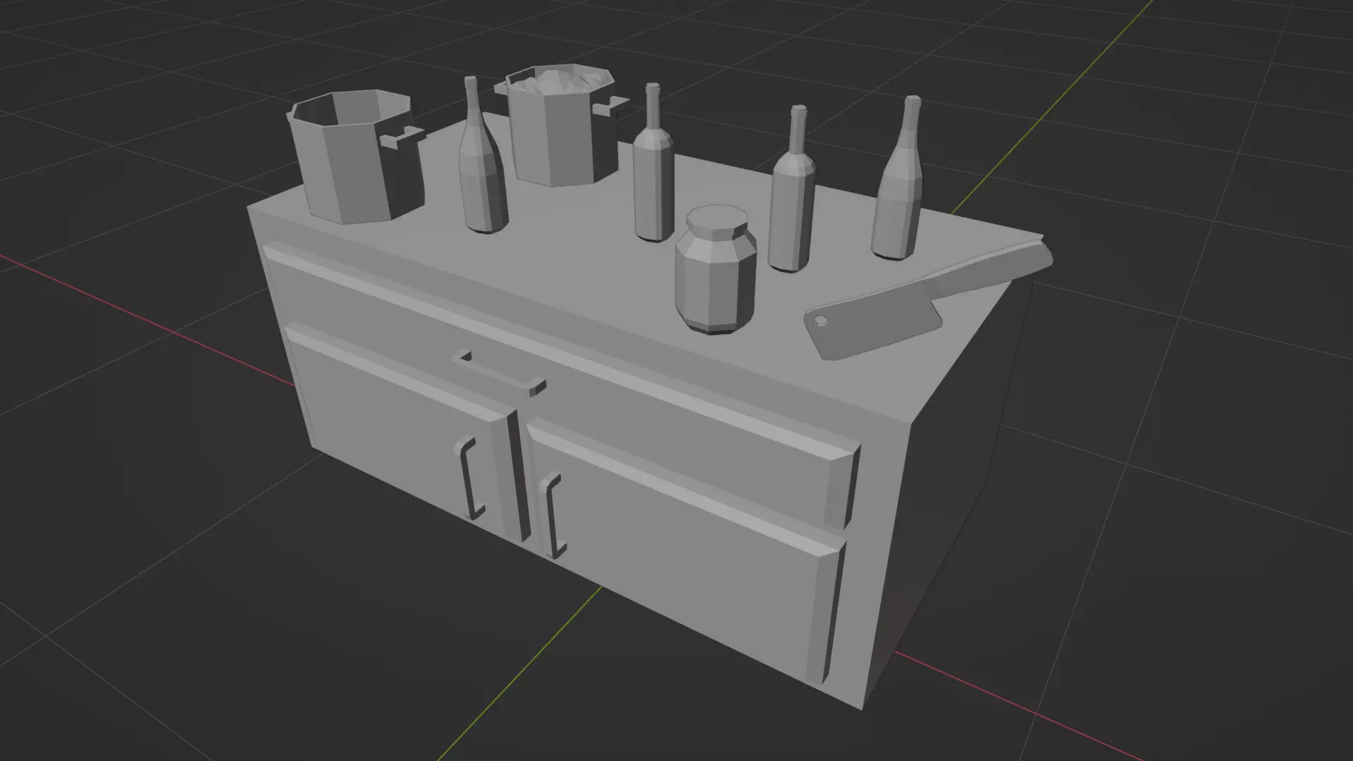 KITCHEN ASSETS 2 - LOW POLY - PS1 RETRO STYLE Low-poly 3D model_7