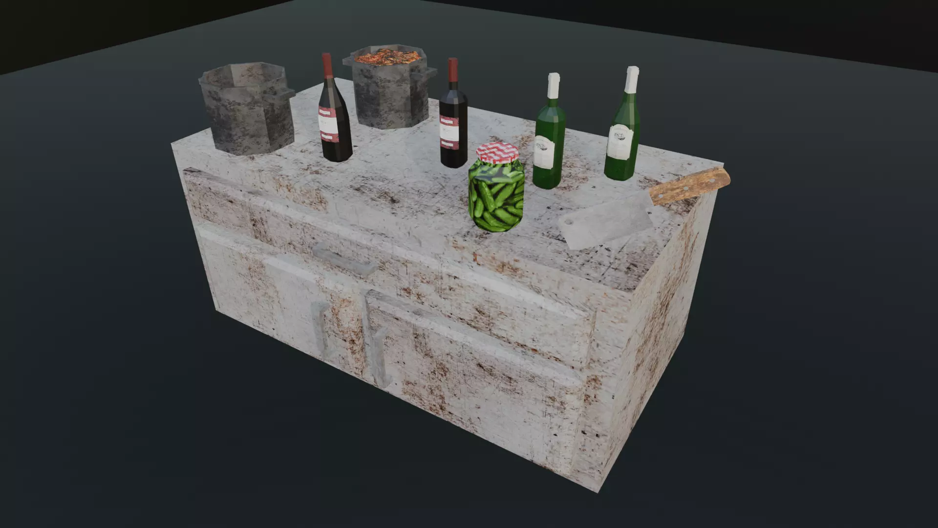 KITCHEN ASSETS 2 - LOW POLY - PS1 RETRO STYLE Low-poly 3D model_6