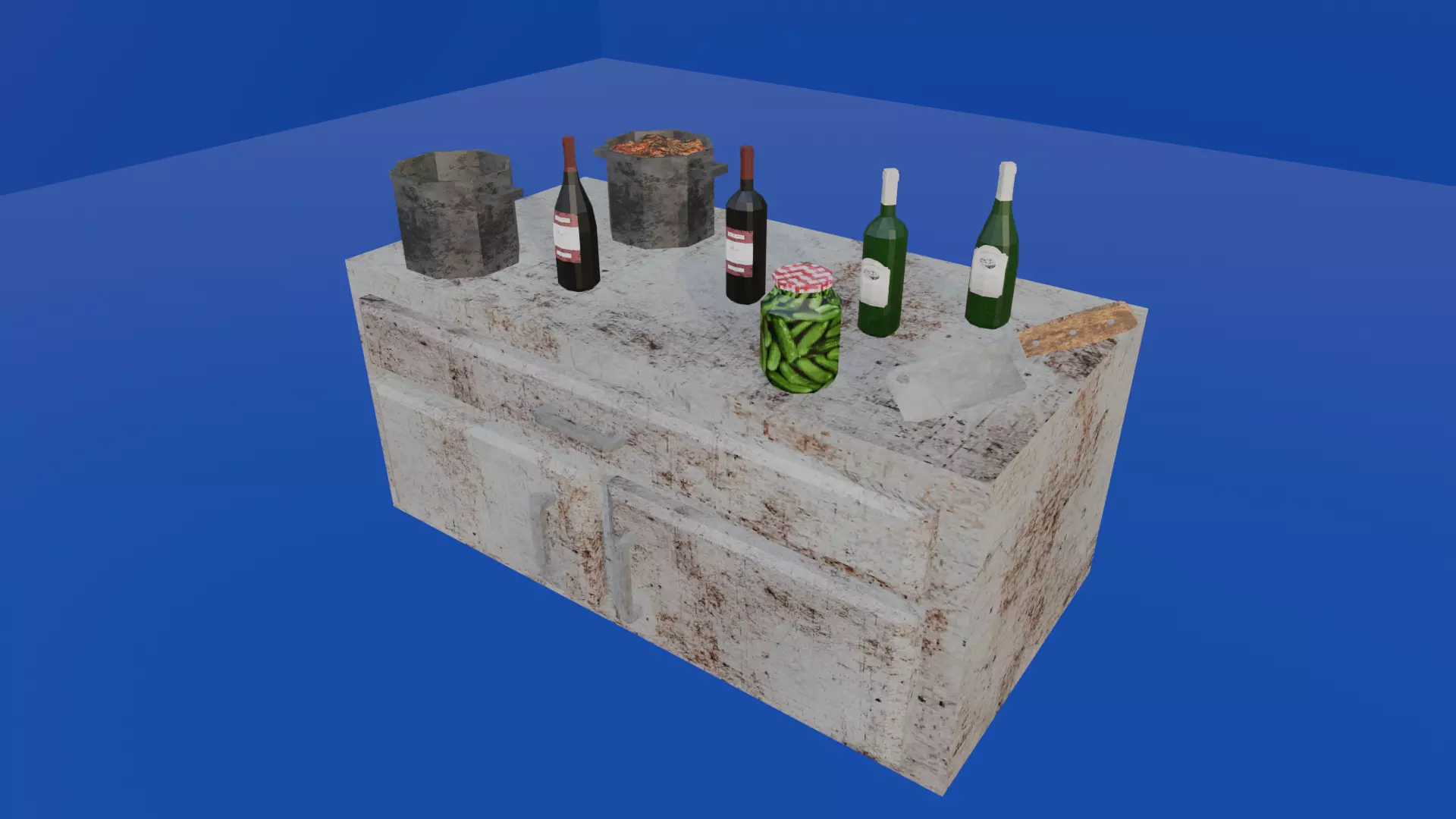 KITCHEN ASSETS 2 - LOW POLY - PS1 RETRO STYLE Low-poly 3D model_0