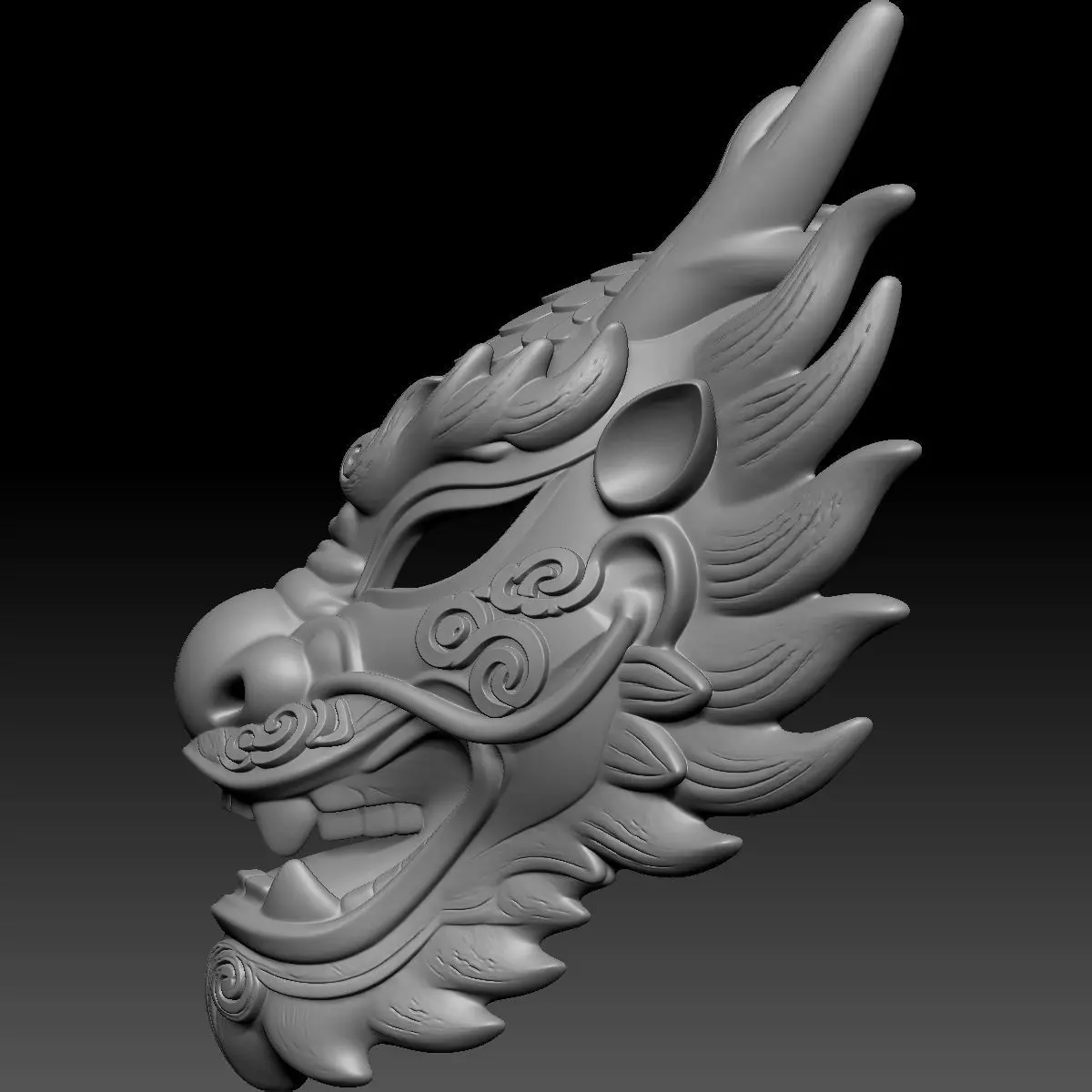 Chinese-style Masks 3D print model_4