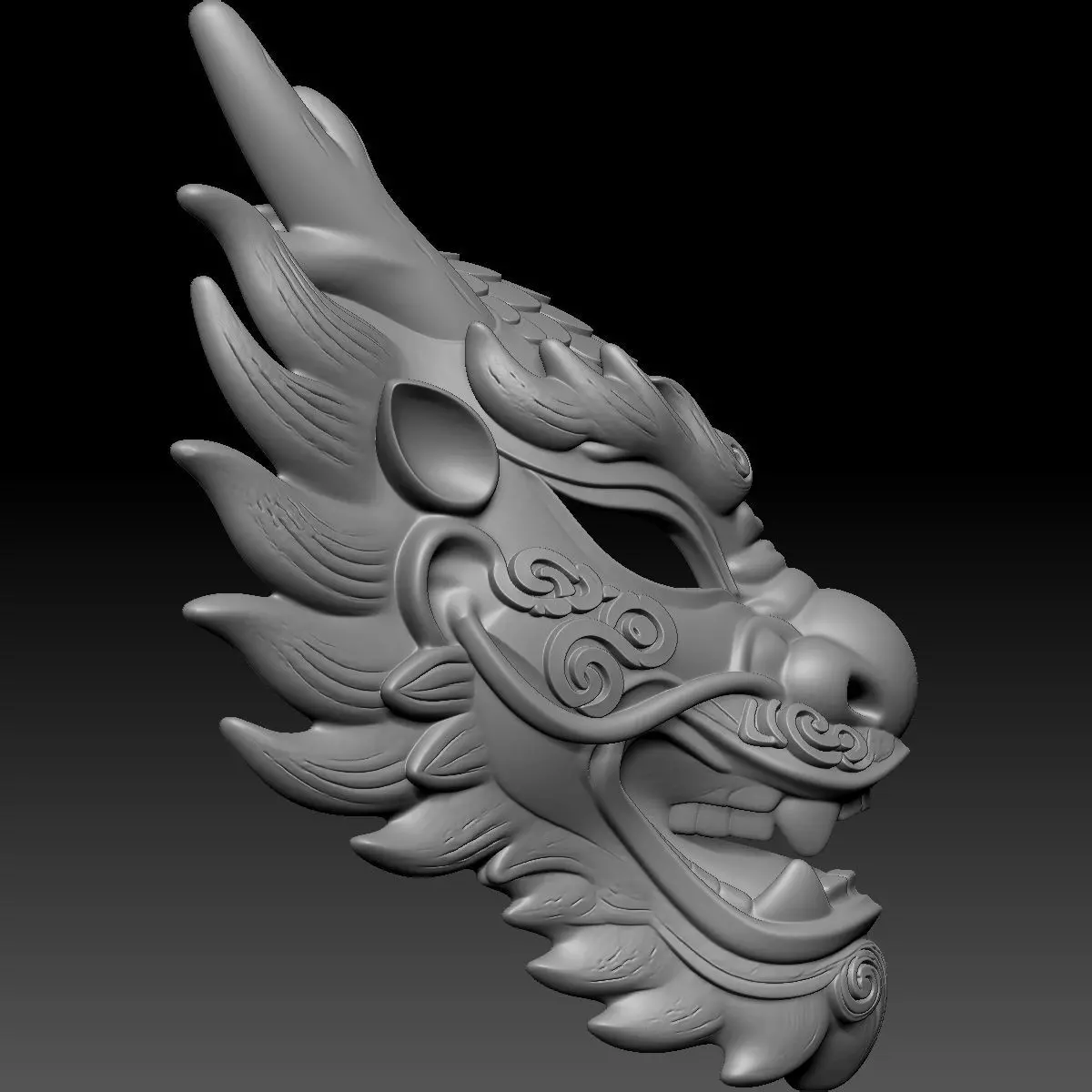 Chinese-style Masks 3D print model_2