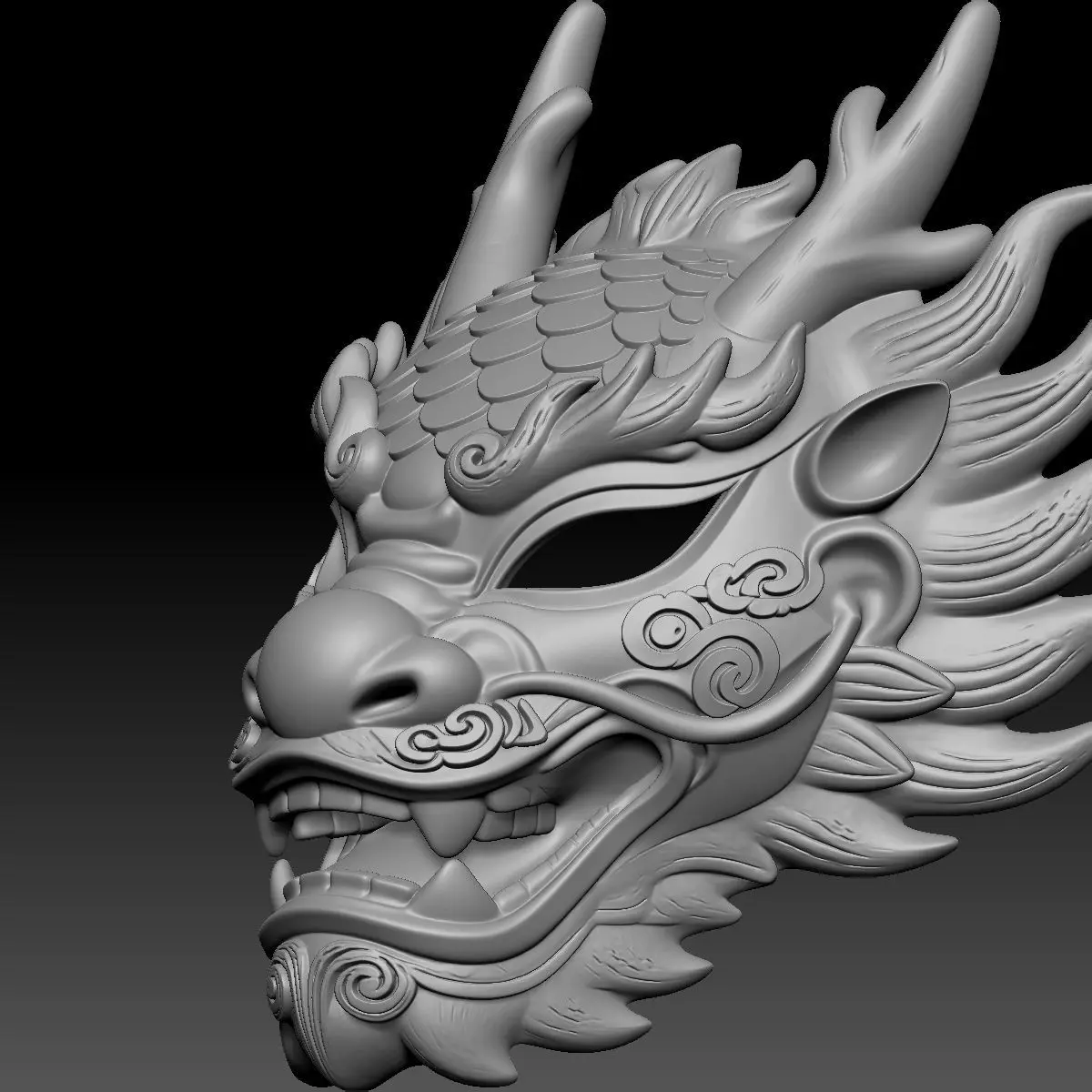 Chinese-style Masks 3D print model_5